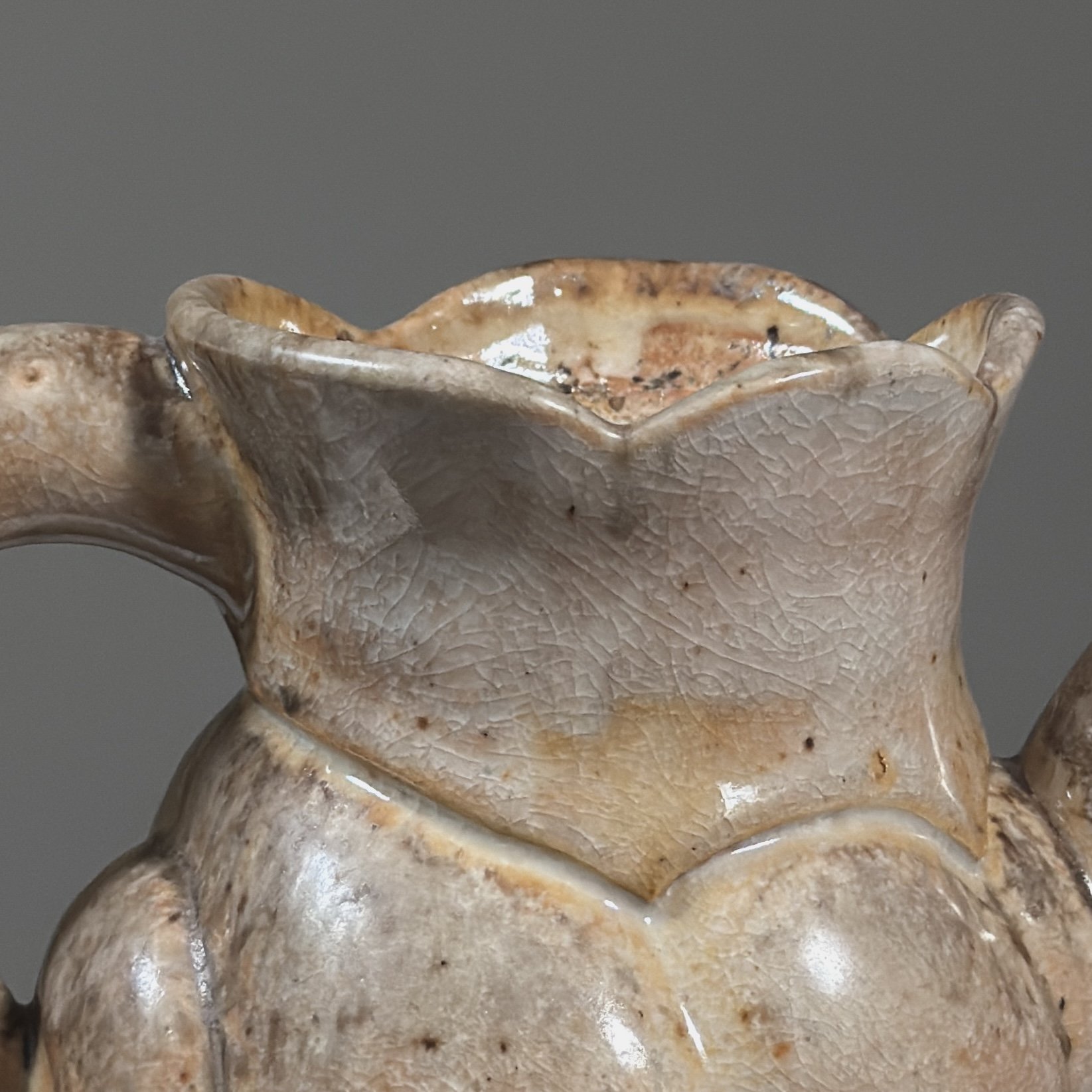 Henry Tanaka wood fired crackle glaze postmodernist stoneware teapot