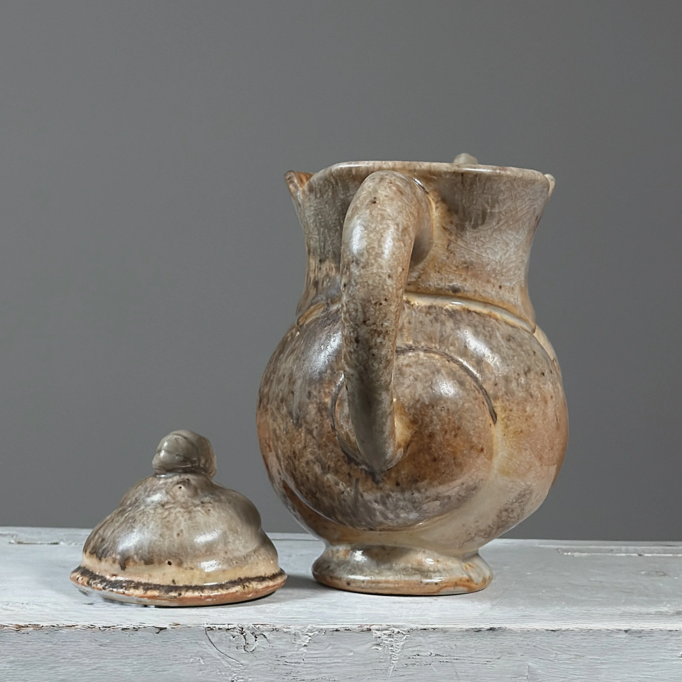 Henry Tanaka wood fired crackle glaze postmodernist stoneware teapot