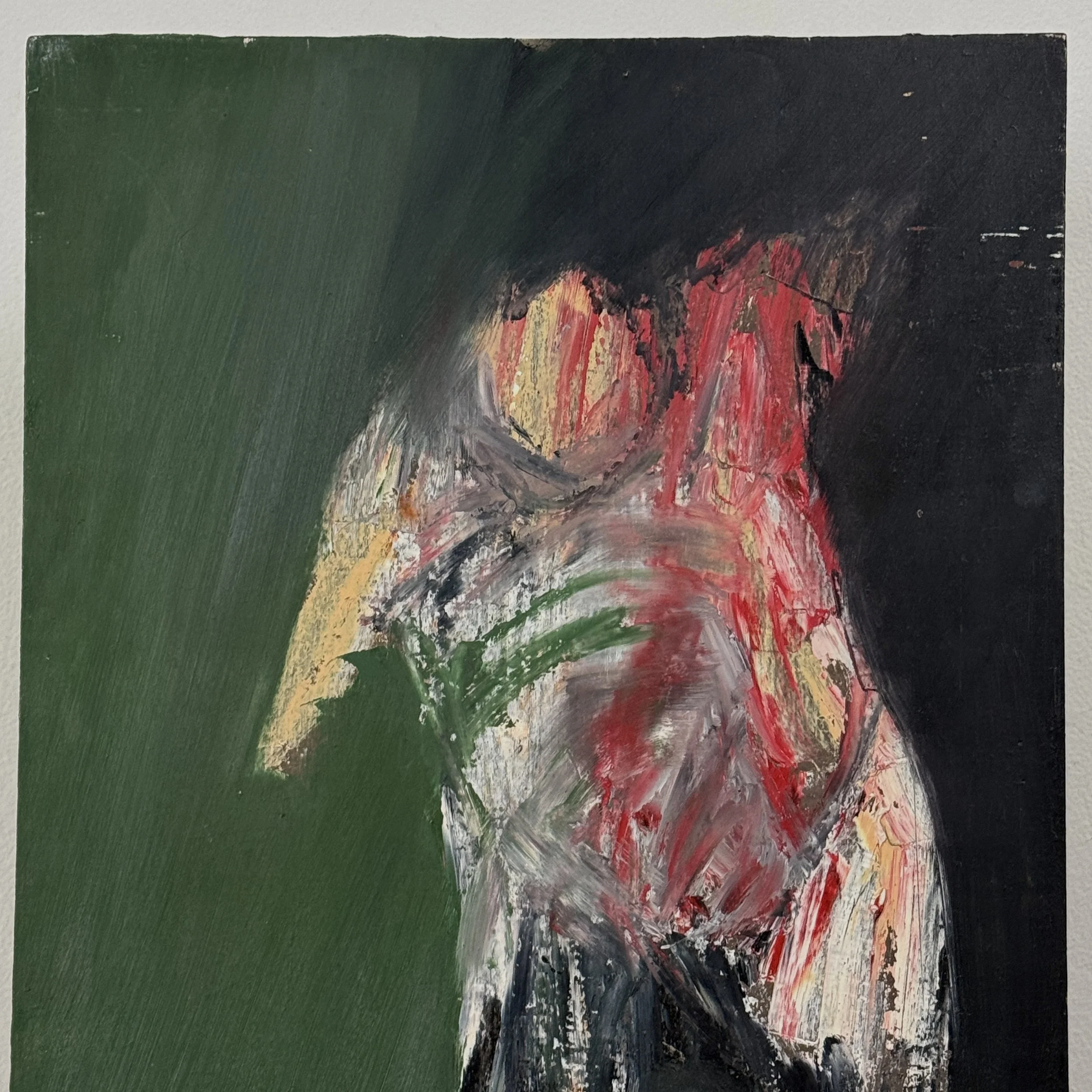 Detail of Norman Rubington abstract expressionist figurative study, oil on board