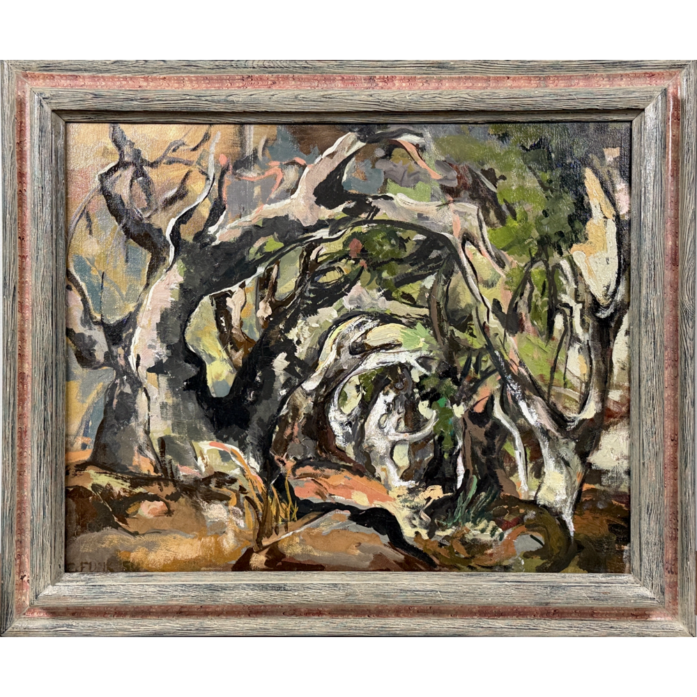 Vintage Expressionist Landscape, Signed (Oil on Canvas)
