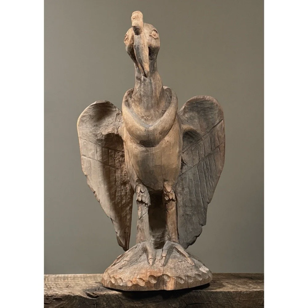 American folk art hand carved bird statue