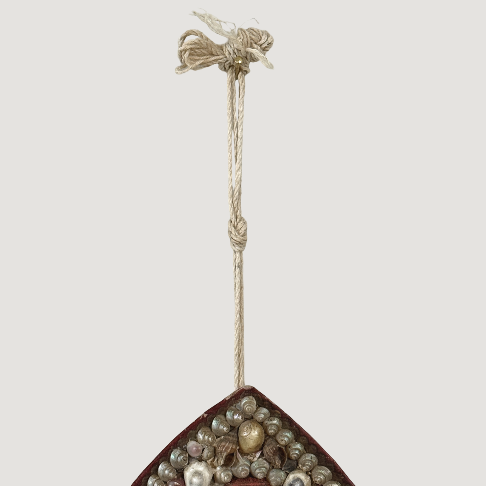Vintage French folk art devotional wall plaque, Saint Bernadette diorama, shell decoration
