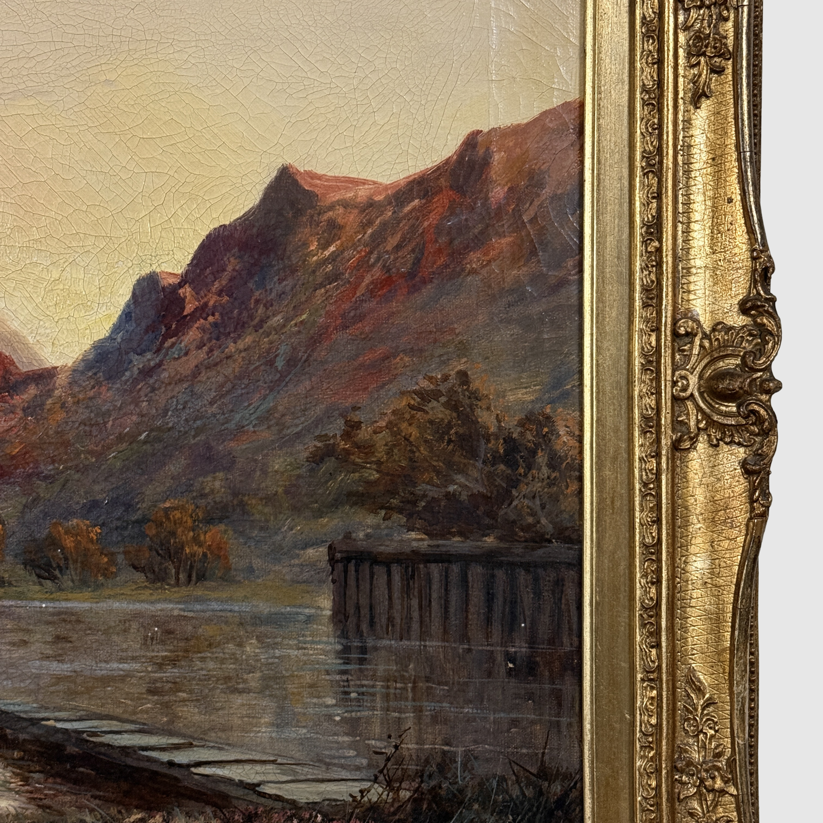 Detail of Francis E. Jamieson Sunset on Loch Fyne, Scottish Highland seascape, oil on canvas