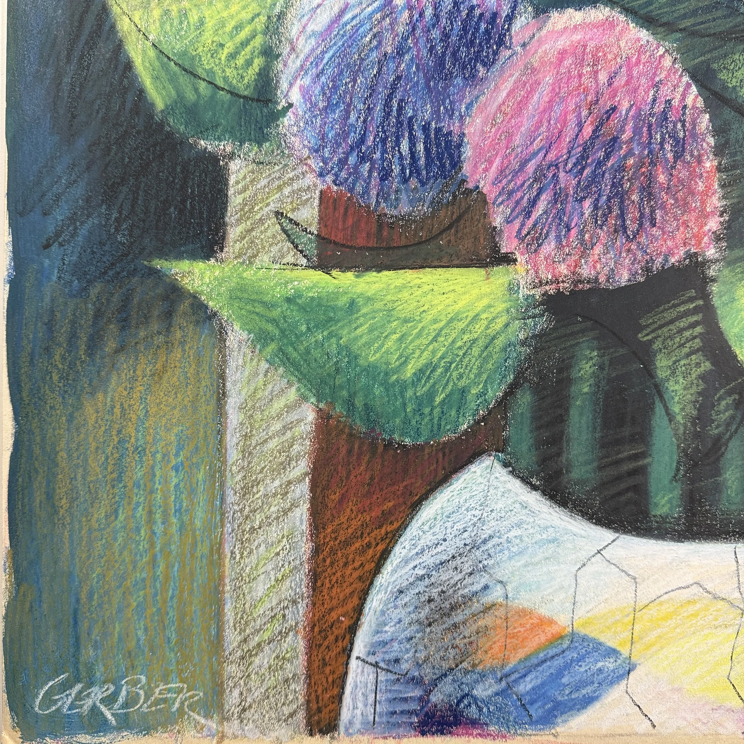 Signed Jack Gerber pastel on paper