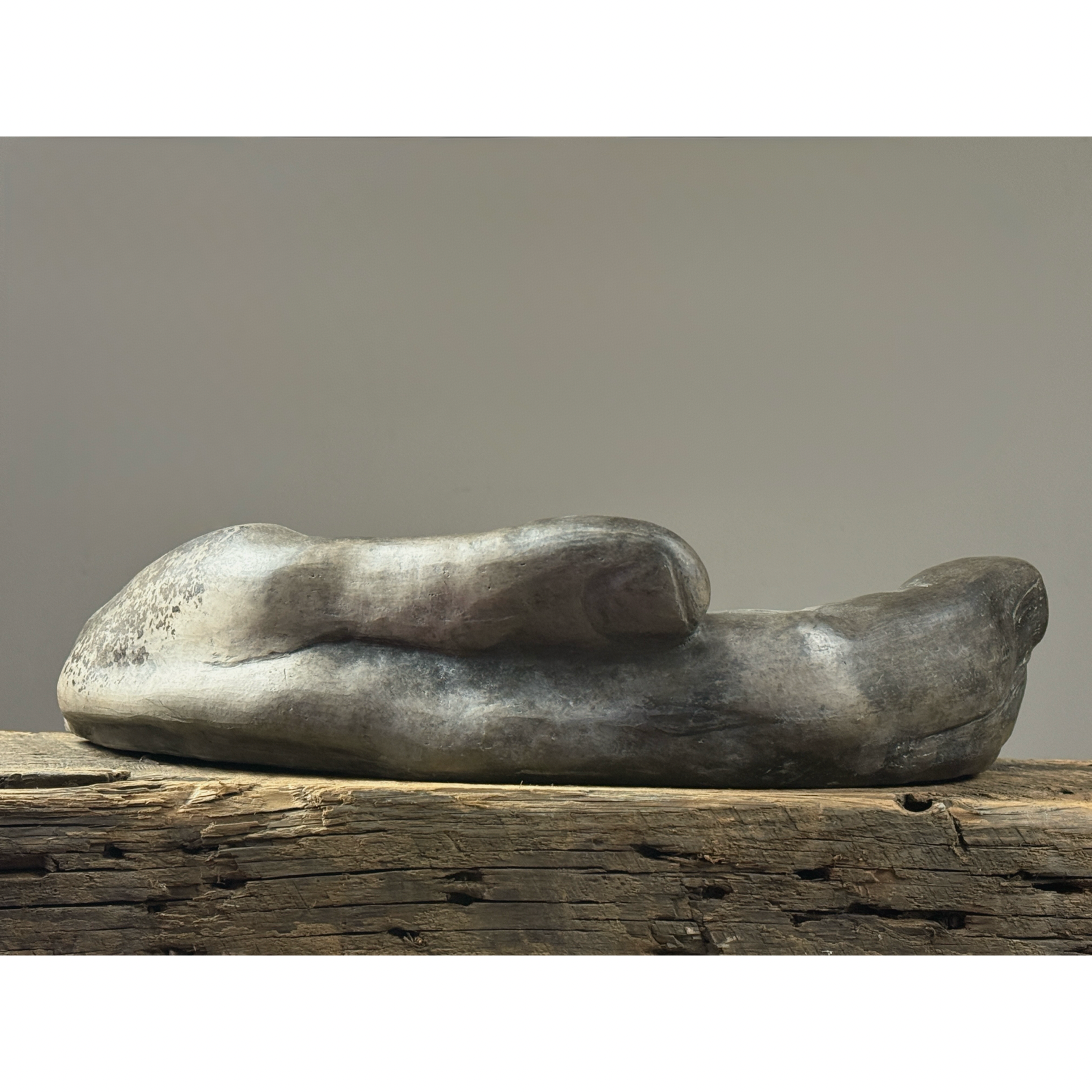 Vintage oversized Modernist raku fired hand sculpture