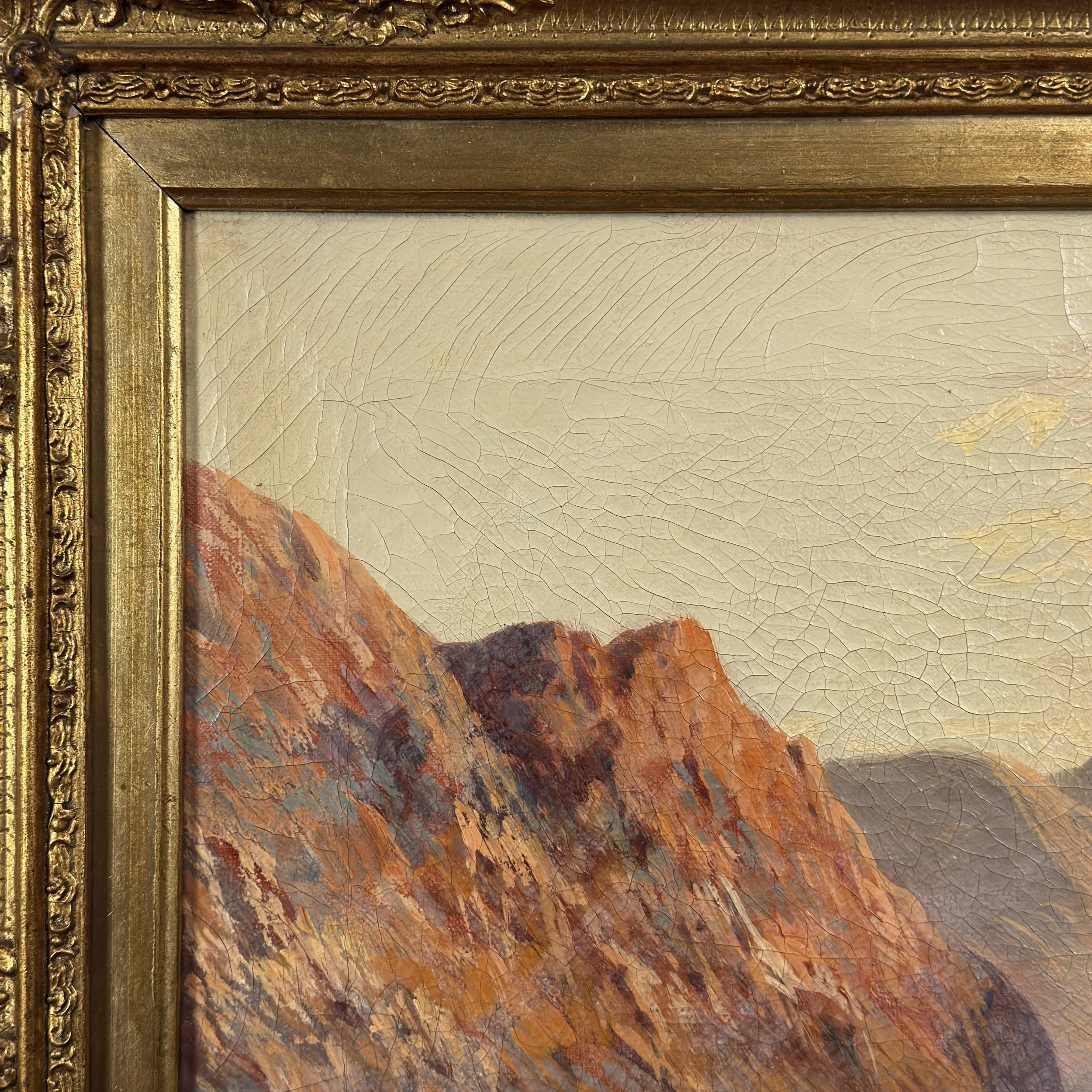 Detail of Francis E. Jamieson Sunset on Loch Fyne, Scottish Highland seascape, oil on canvas