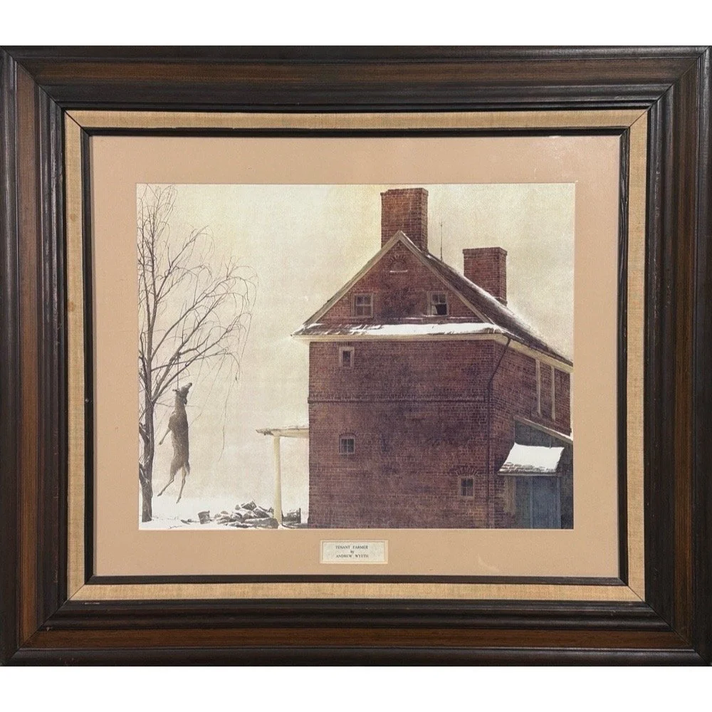 Andrew Wyeth - Tenant Farmer Collotype, Framed (1978)