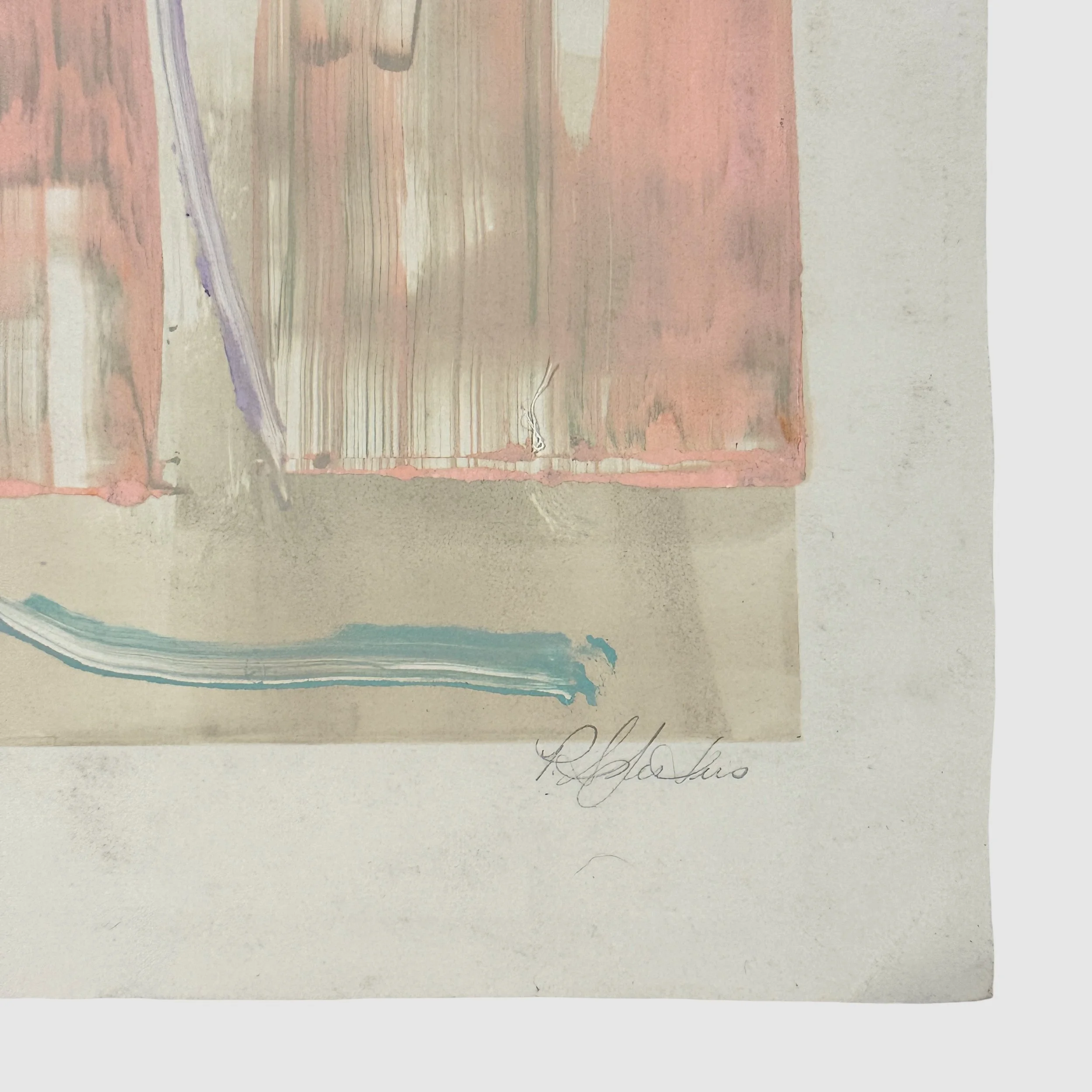 Lower right corner of print. Artist signature visible.