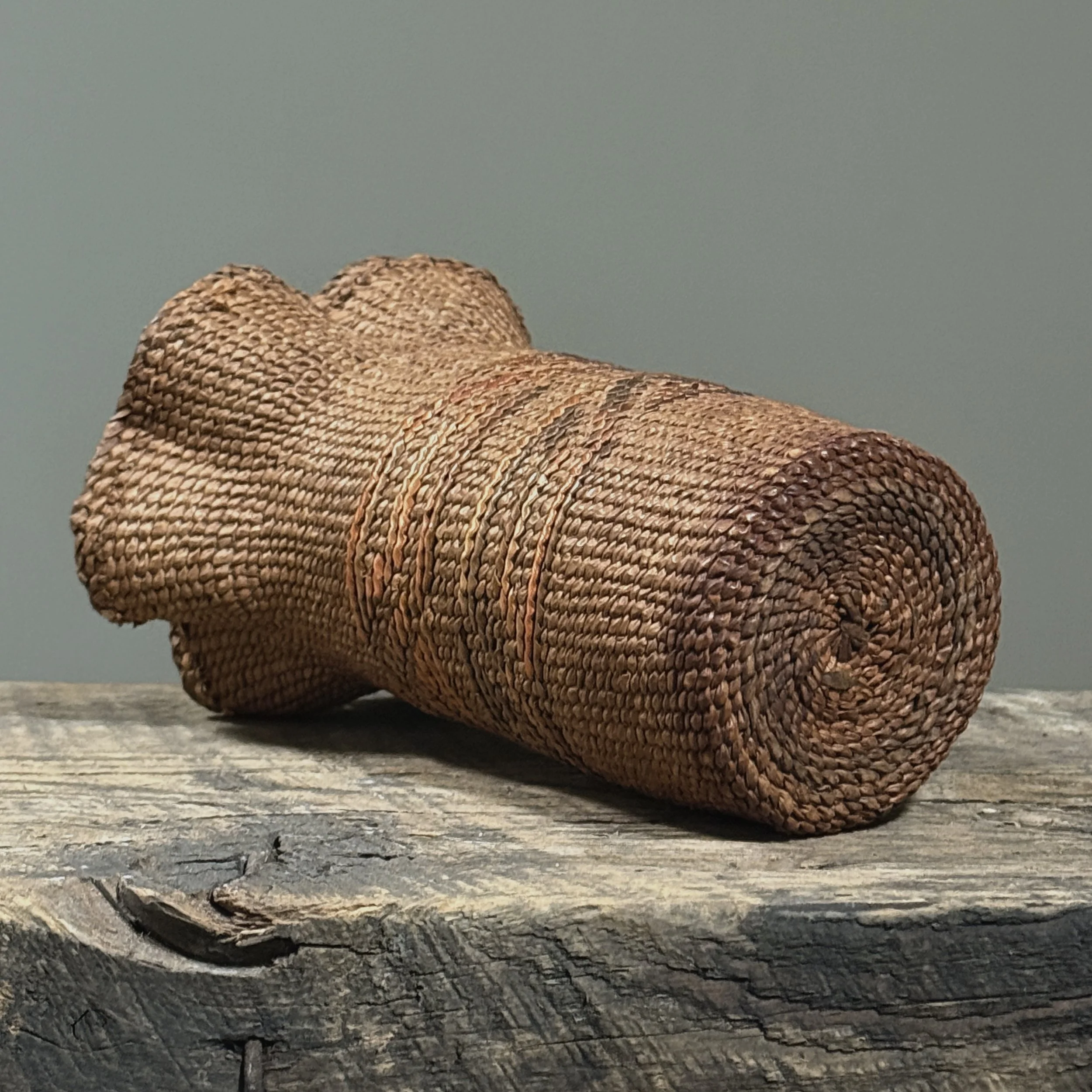 Base detail of small Tlingit woven basket