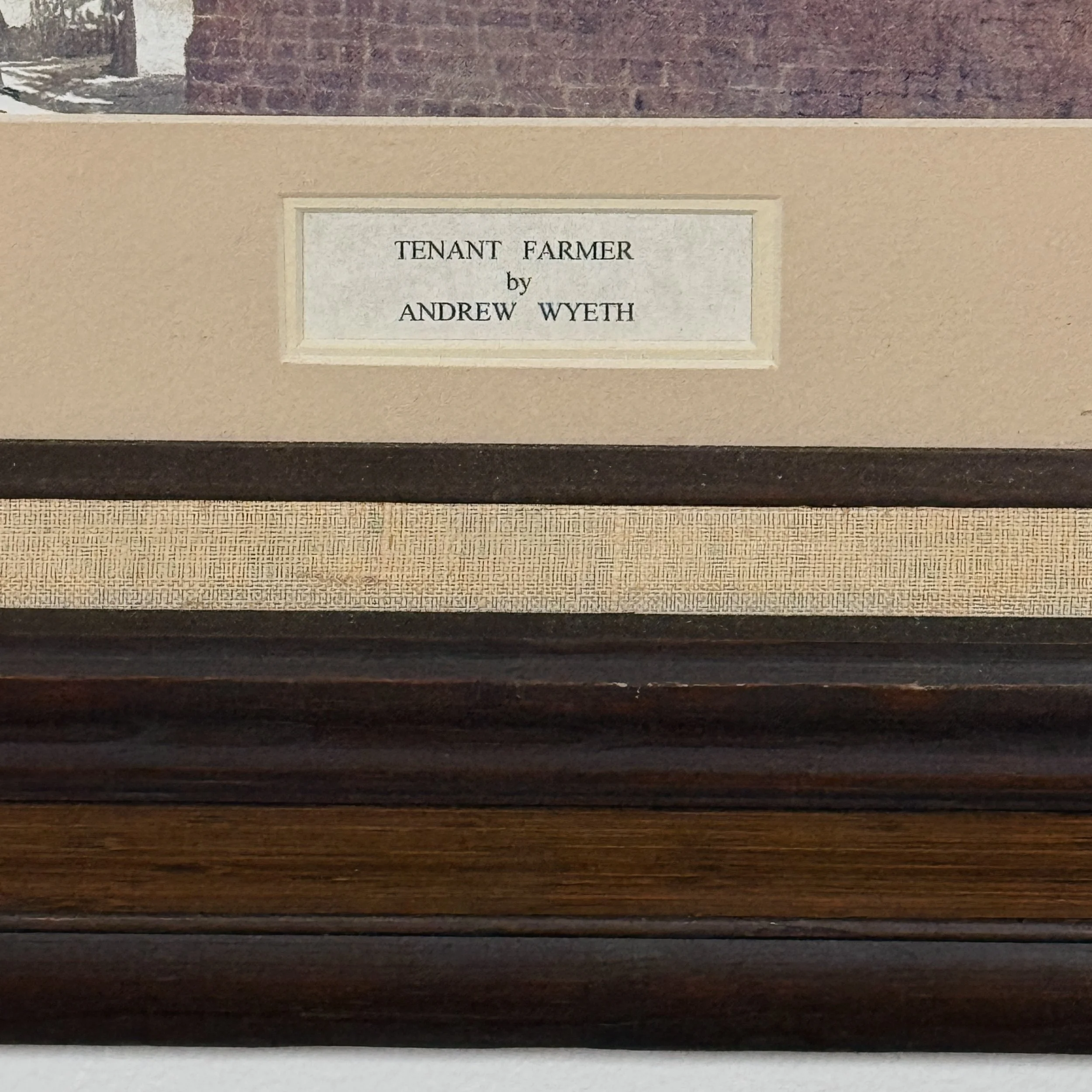 Close-up of the original publisher's label with the title "Tenant Farmer."