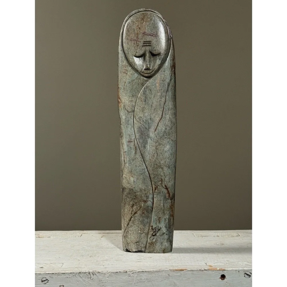 Vintage grey serpentine stone Shona sculpture