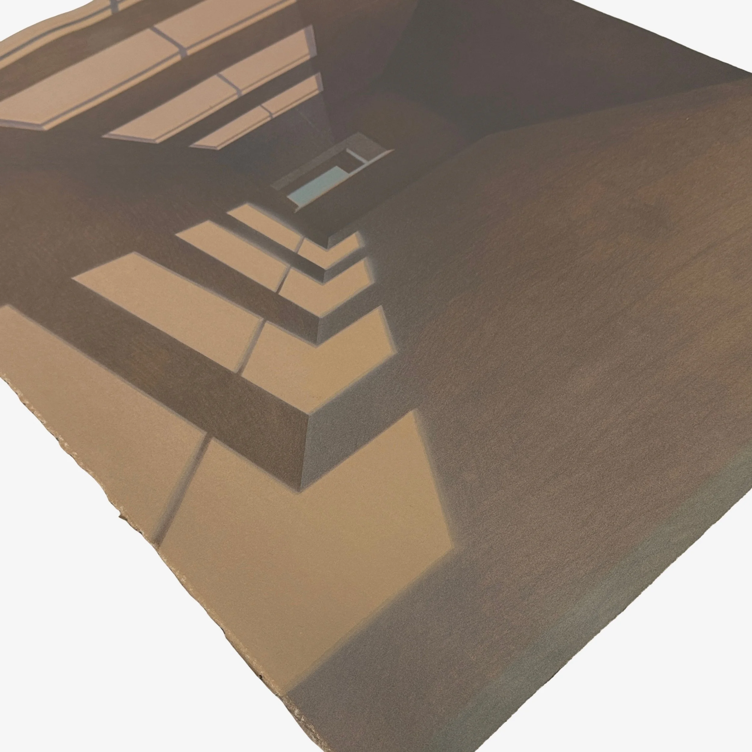 Fine art lithograph emphasizing light and geometry