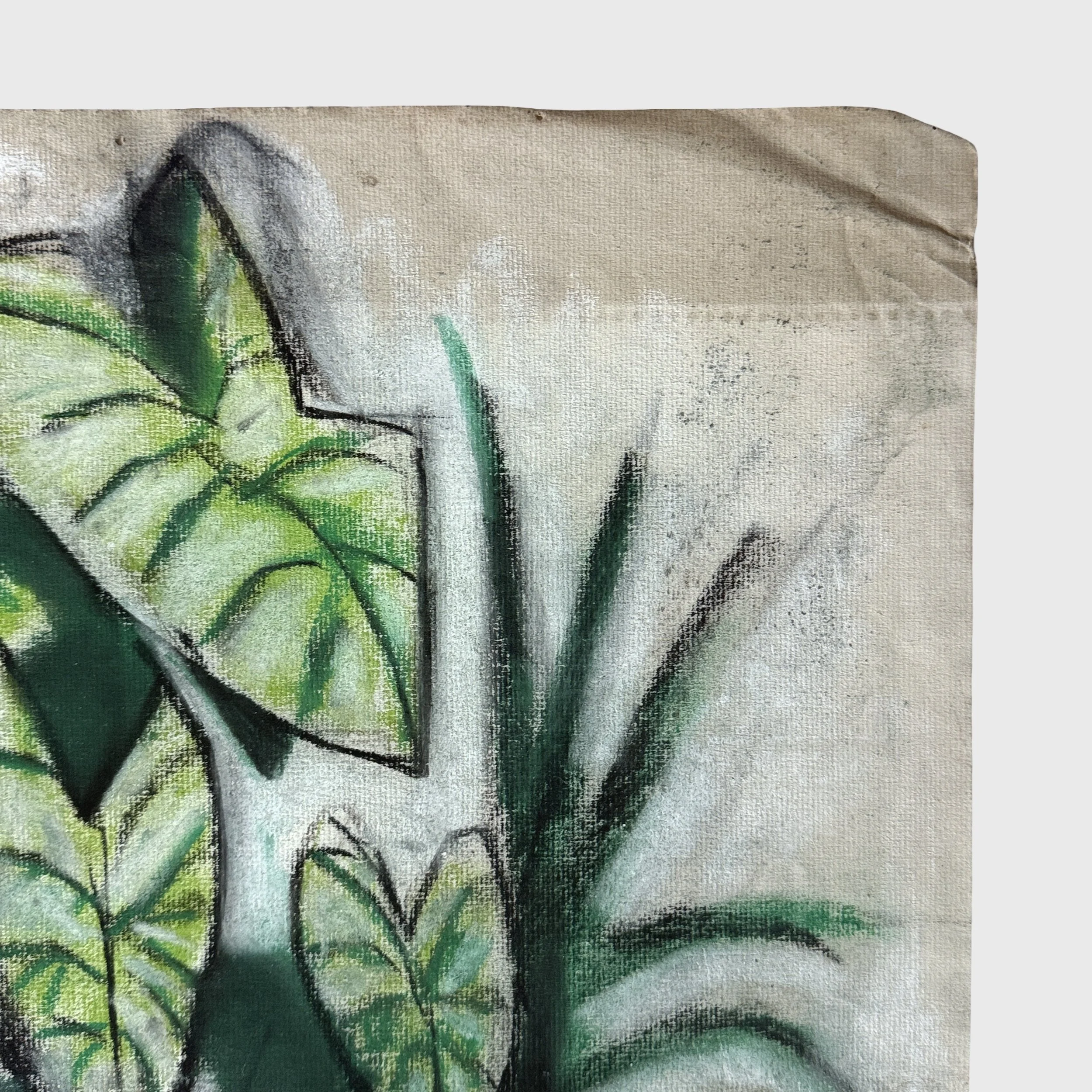 Close-up of pastel color blending and texture in Frederick Childs still life