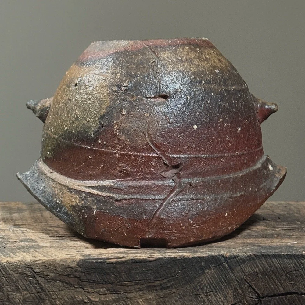 Jeff Shapiro anagama-fired spiked earthenware vessel