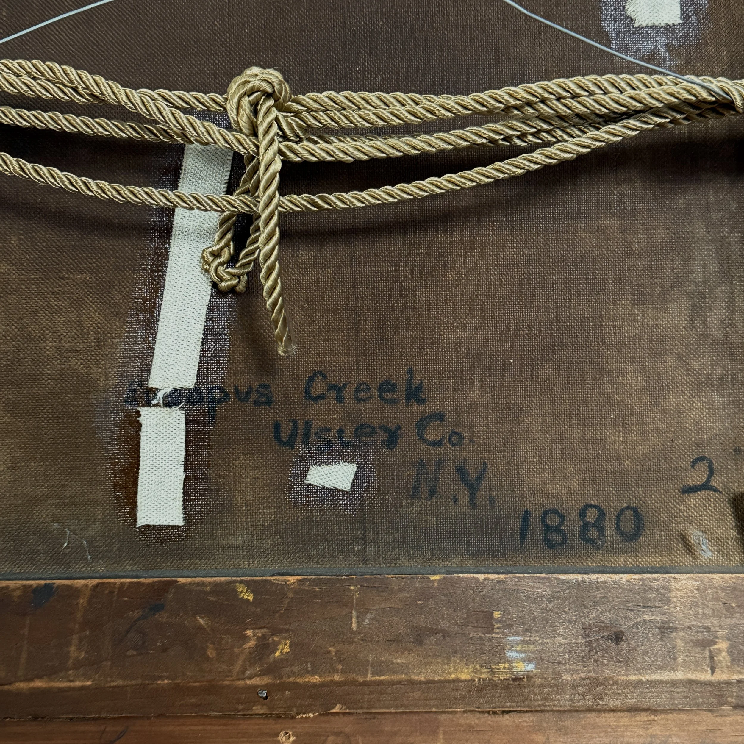 Close-up of the verso inscription: "Esopus Creek, Ulsley Co. NY 1880."
