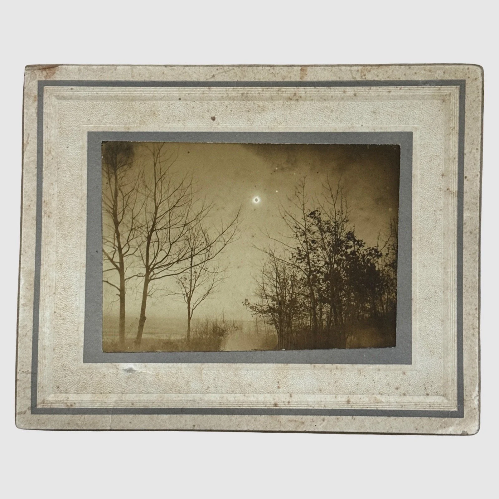 Antique 1925 total solar eclipse photograph. Hartford, Connecticut