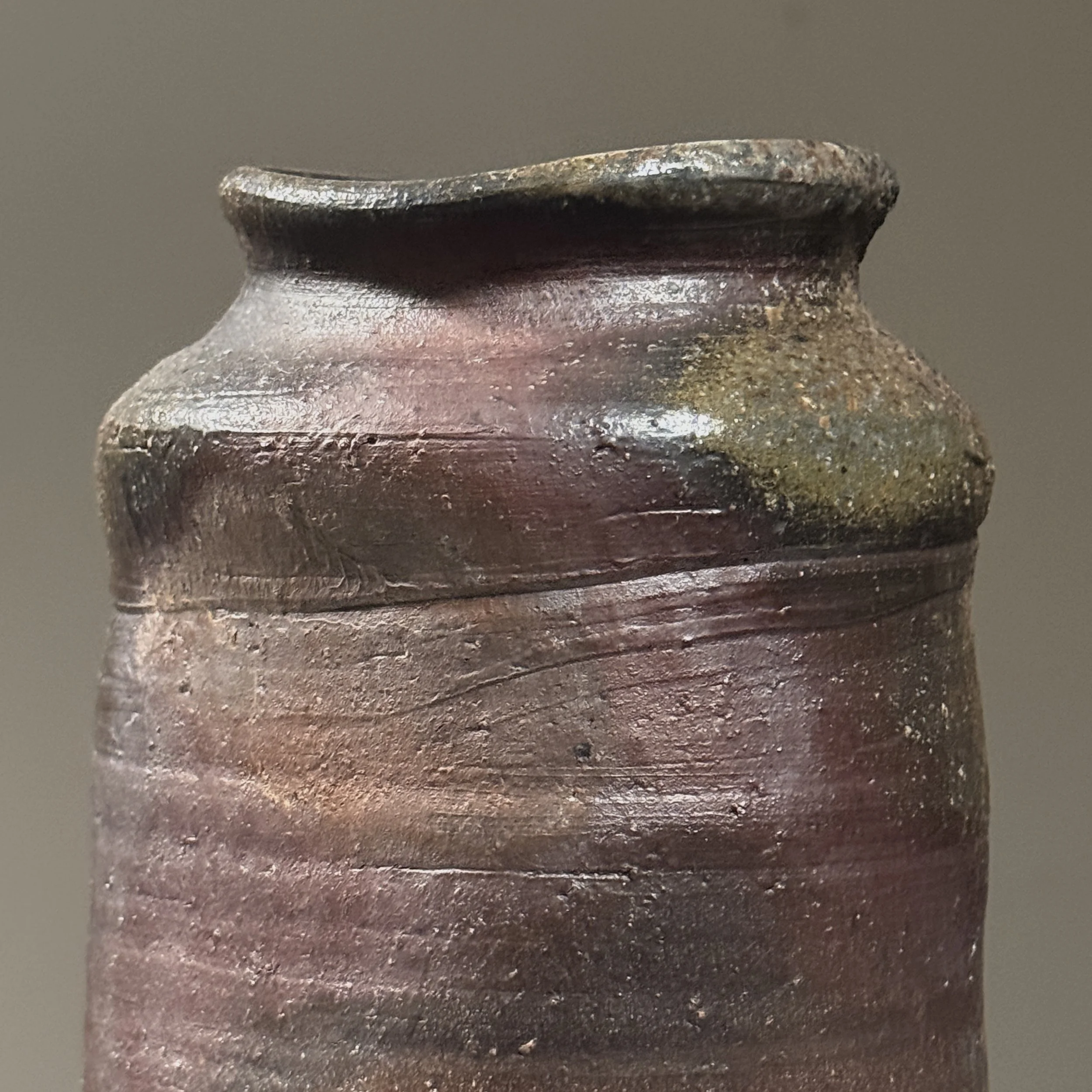 Close-up of wood fired surface. Earthy texture. Kiln effects.