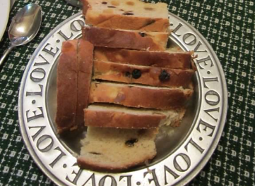 Sliced Julekake - Christmas Bread