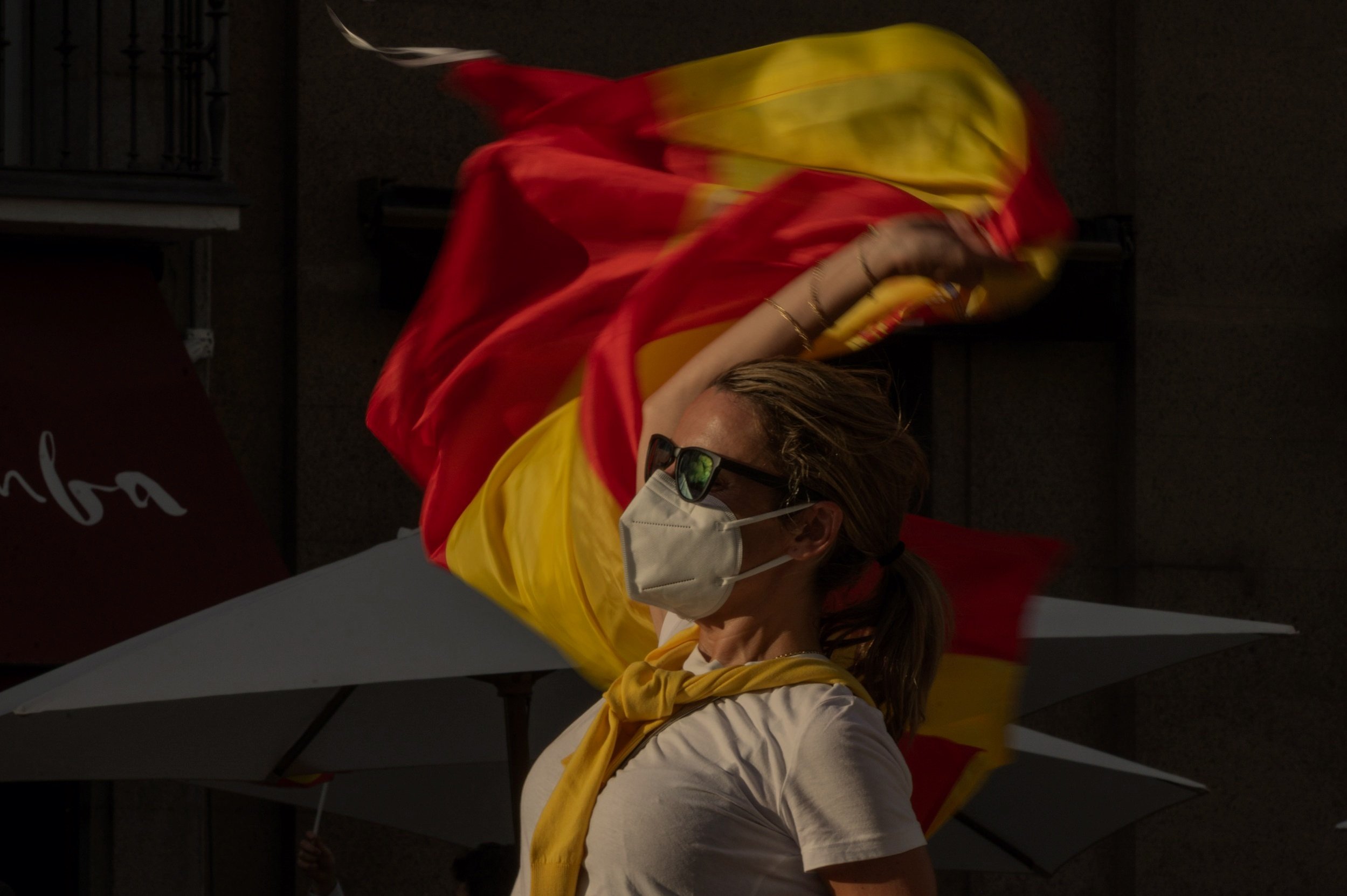 Calle Alcalá. Protestas por la Pandemia 2021