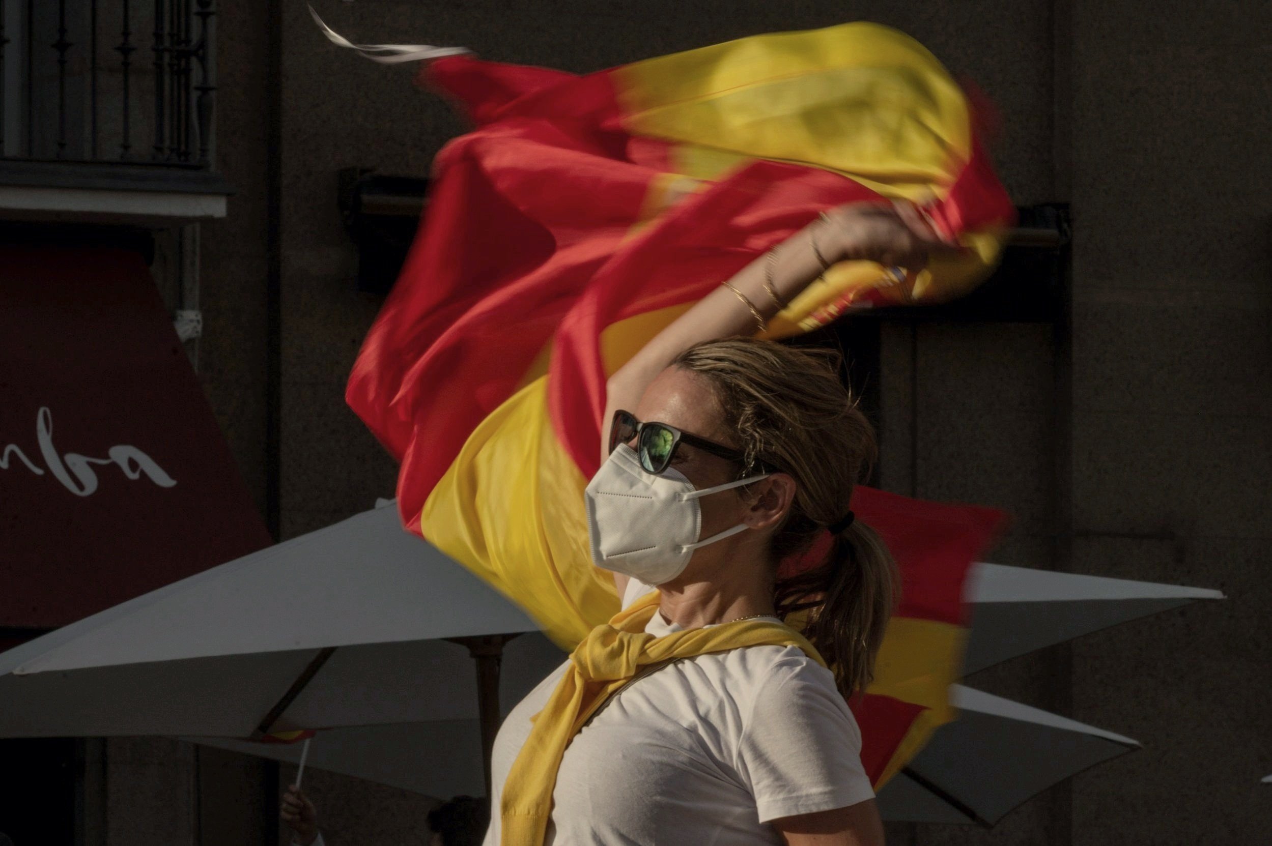 Calle Alcalá. Protestas por la Pandemia 2021