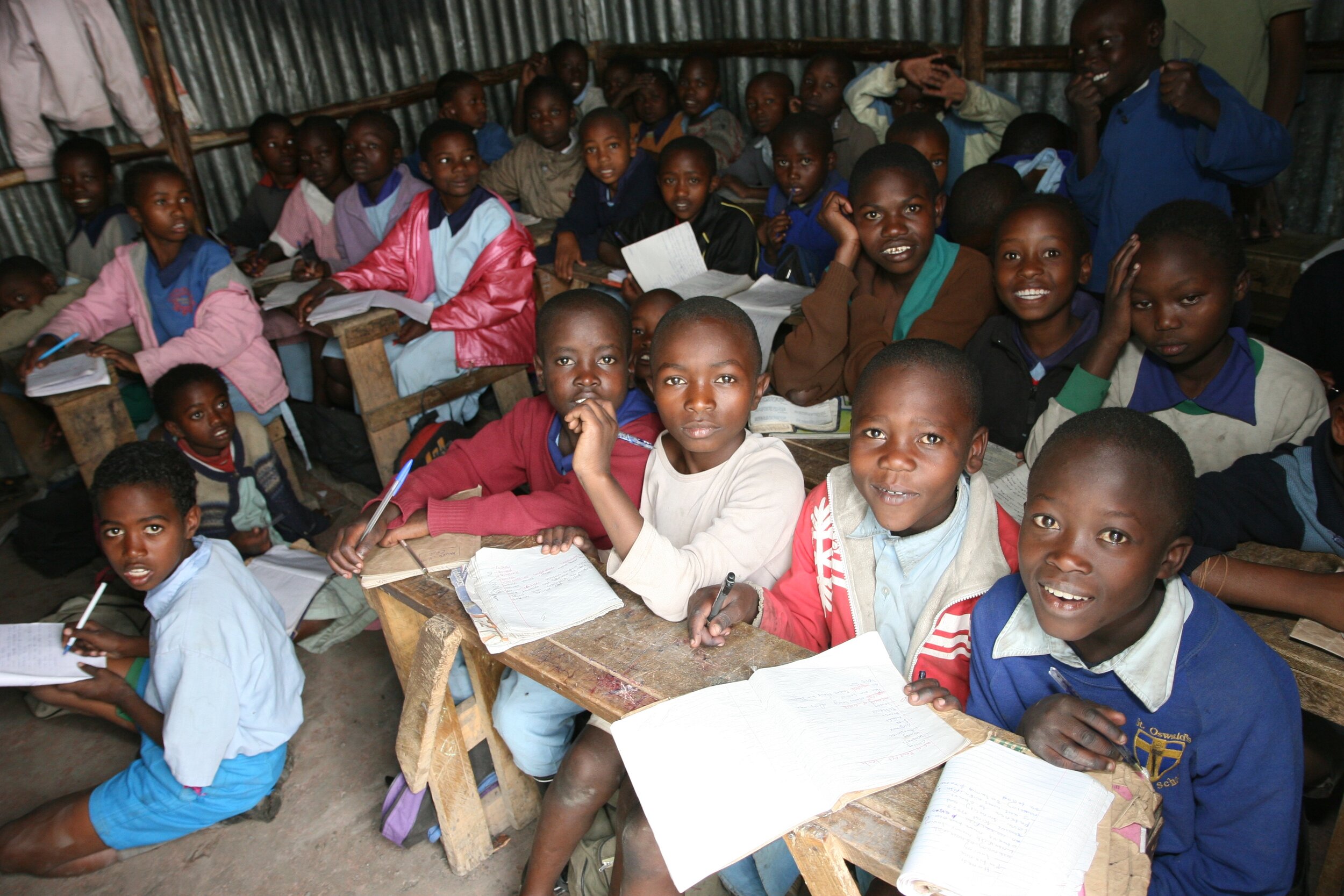 A classroom packed with students in Uganda