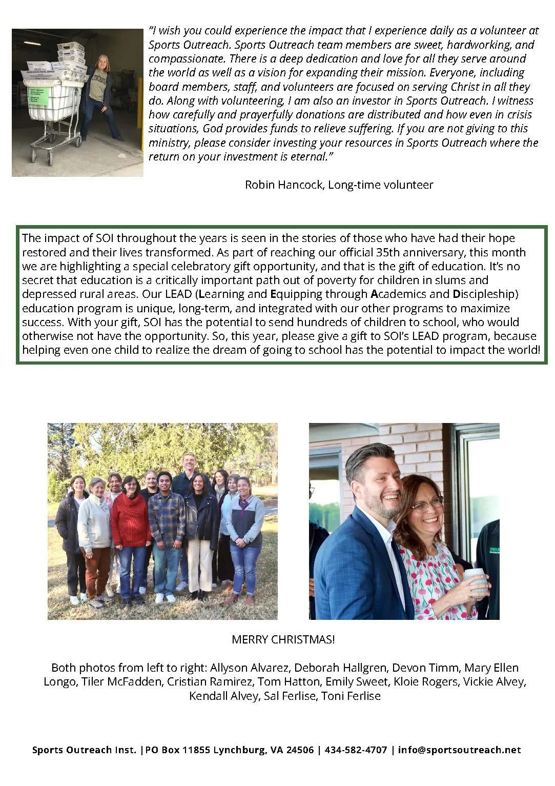 Happy Anniversary Sports Outreach Institute! Sports Outreach