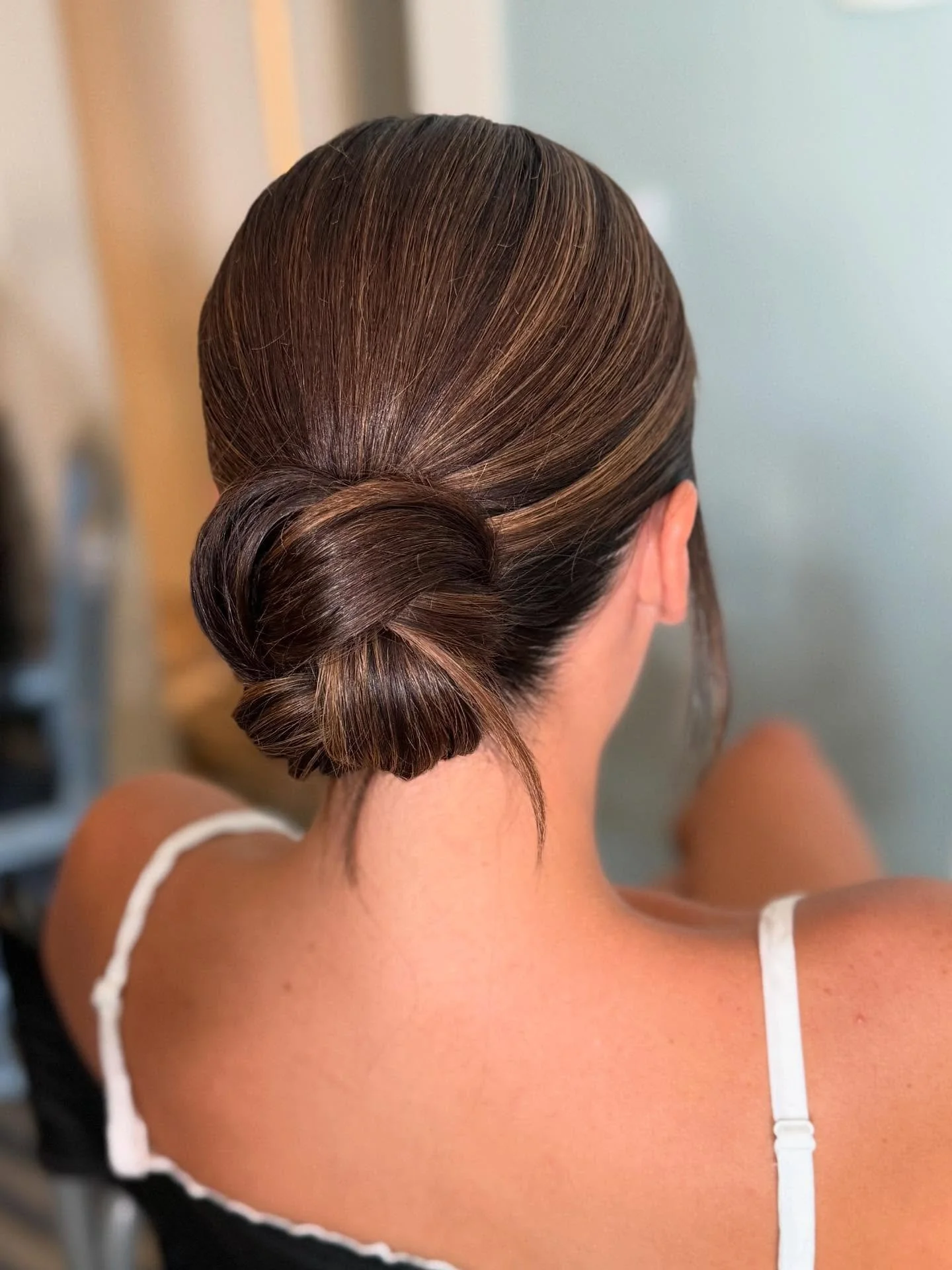Creating this updo that is clean with intentional wisps was so fun and different for me!  It is less traditionally bridal and more red carpet.  I like that it will become purposefully softer as the day/night goes on and look just super effortless&hel