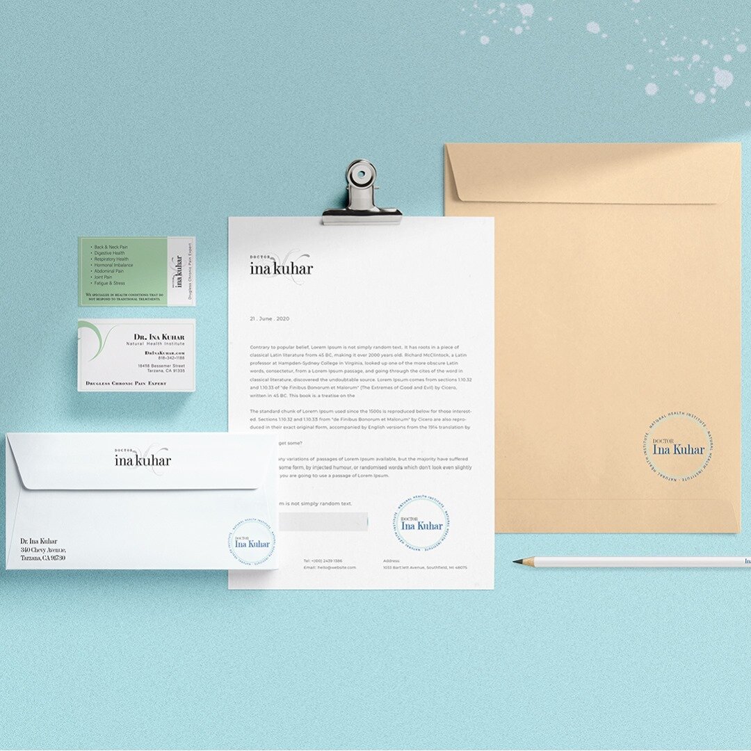 We also create full stationary designs! This is an example from Dr. Ina Kuhar's full rebrand. ⁠
⁠
Make sure all of your visuals are working together to put your best foot forward!⁠
⁠
#wallabycreative #graphicdesign #branding #small business ⁠
#wallab