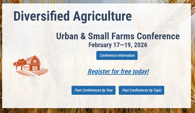 Register for the Urban and Small Farms Conference