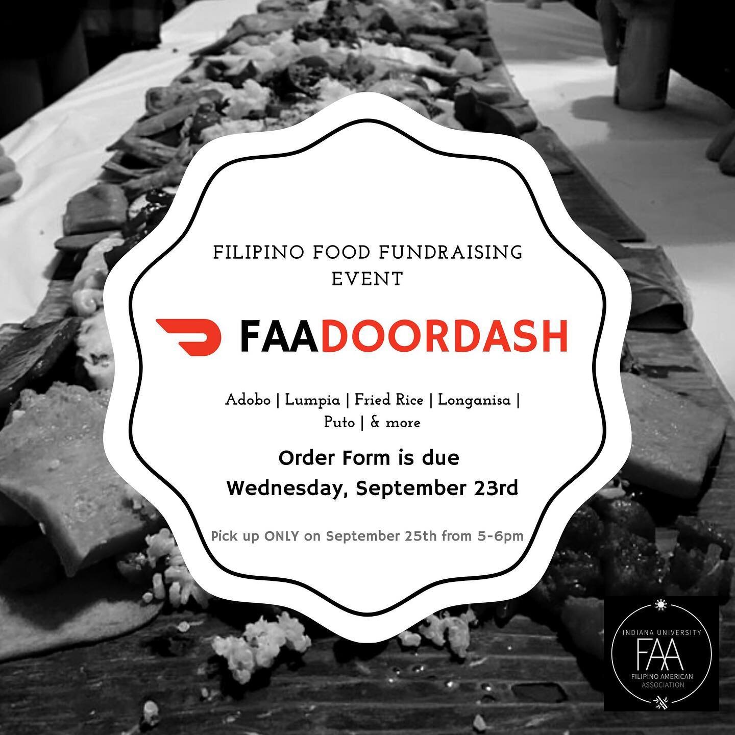 Introducing our new fundraising event!!! 🥳 Are you craving filipino food? Fill out the google form (can be found on our website faaiu.com) by Wednesday, September 23rd! See the wonderful menu we COOKED up for you! We will have several food PICKUP sp