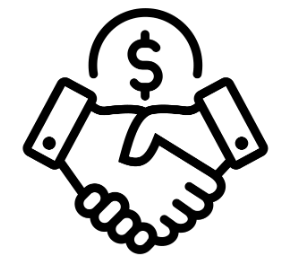 Icon of a handshake with a dollar sign