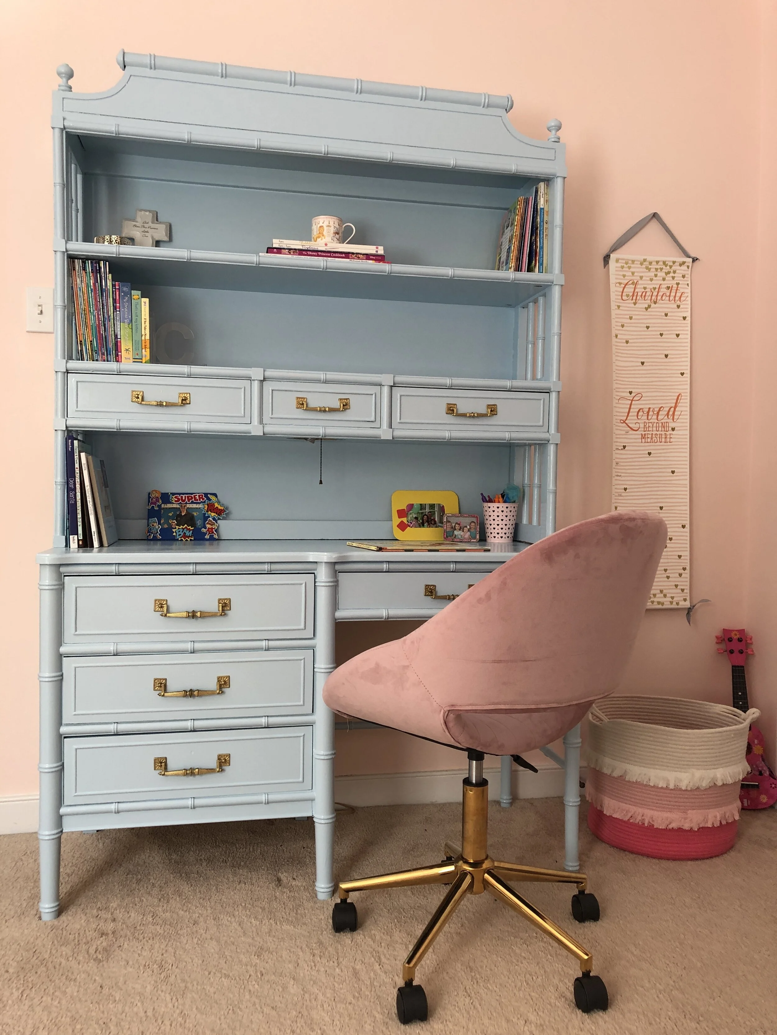 DIY Faux Bamboo Desk