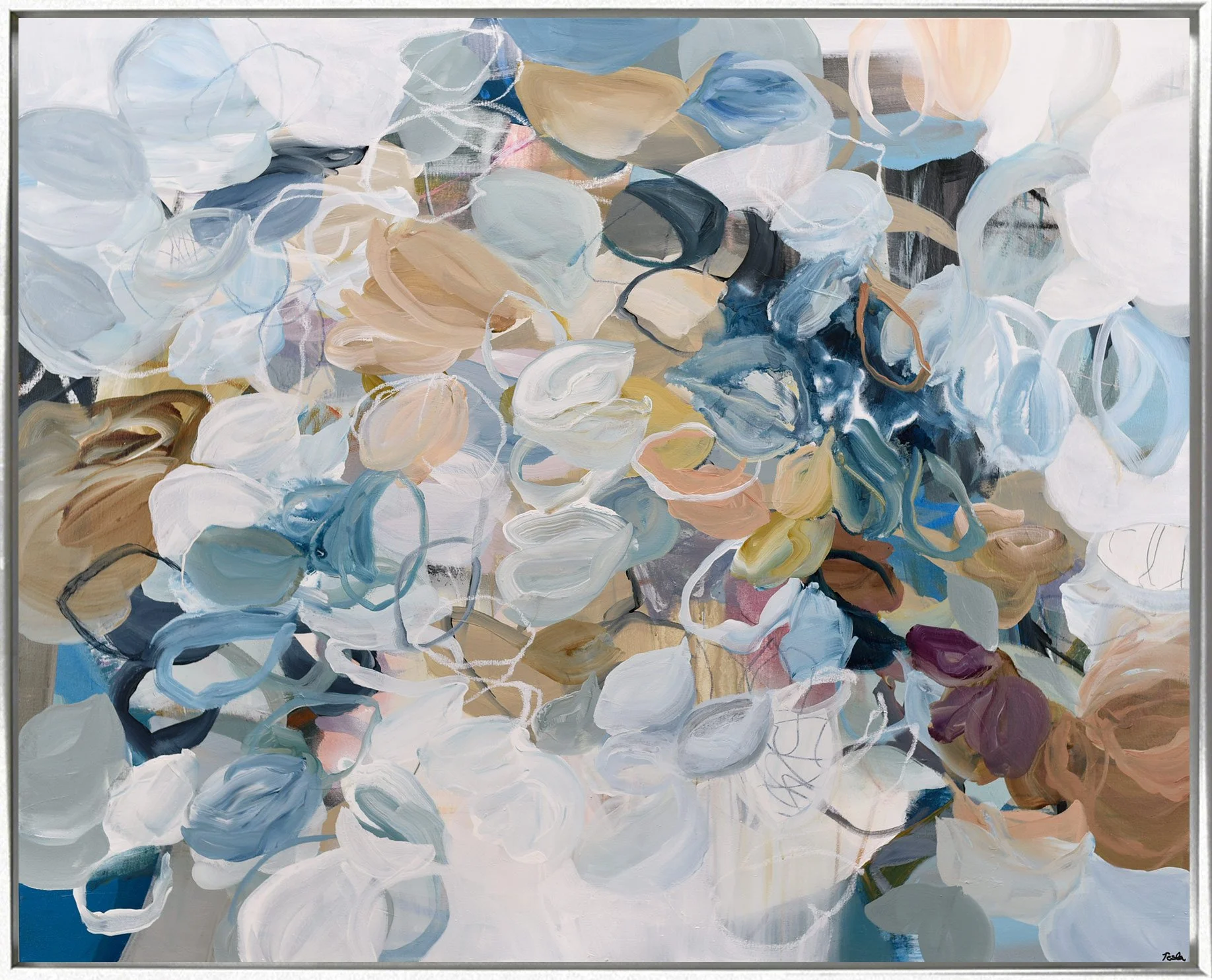Peony Power No. 36,  50"x62" , Framed