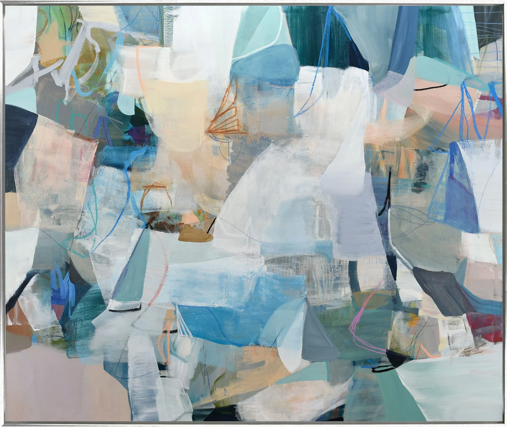 Crossing Currents  62"hx74"w, Framed