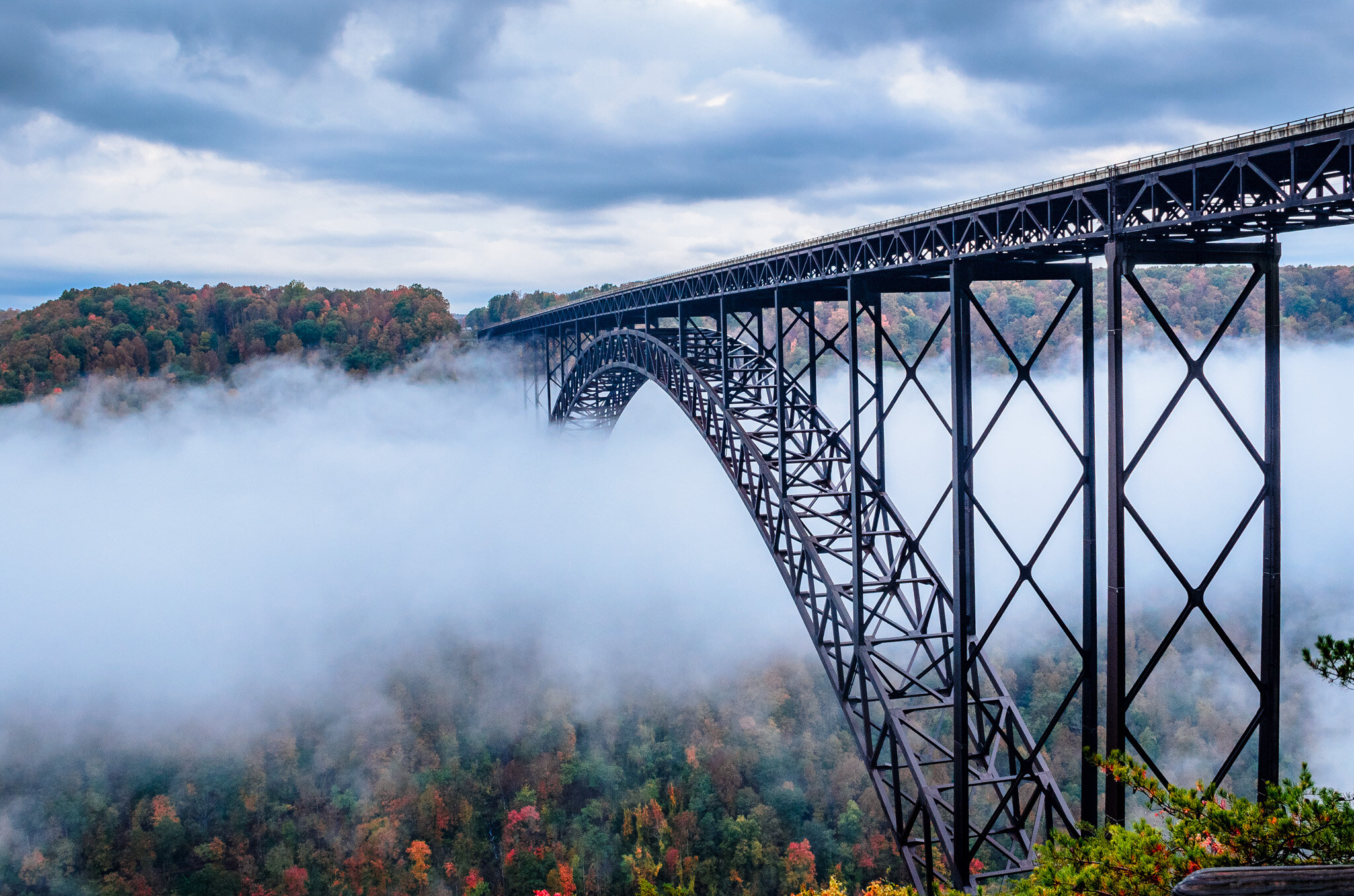 Bridge over the New River in Fog, West Virginia