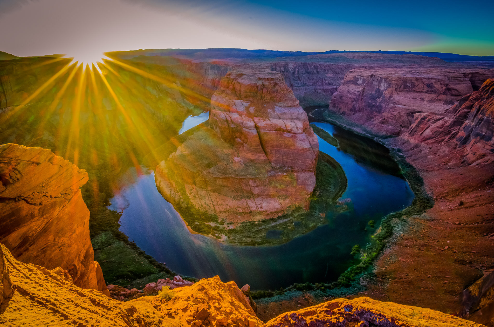 Horseshoe Bend at Sunset, Arizona
