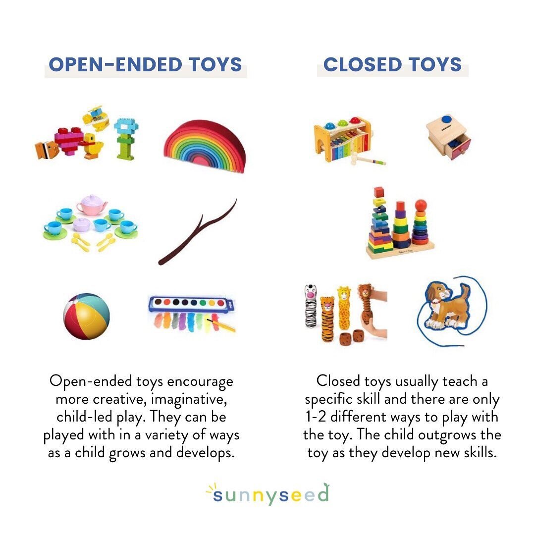 Can you guess which toys are MOST beneficial for kids?⁠
⠀⠀⠀⠀⠀⠀⠀⠀⠀⁠
Open-ended!!!⁠
⠀⠀⠀⠀⠀⠀⠀⠀⠀⁠
But that doesn&rsquo;t mean closed toys are &ldquo;bad.&rdquo; There are many we love and recommend, especially puzzles!⁠
⠀⠀⠀⠀⠀⠀⠀⠀⠀⁠
Strive for a combination