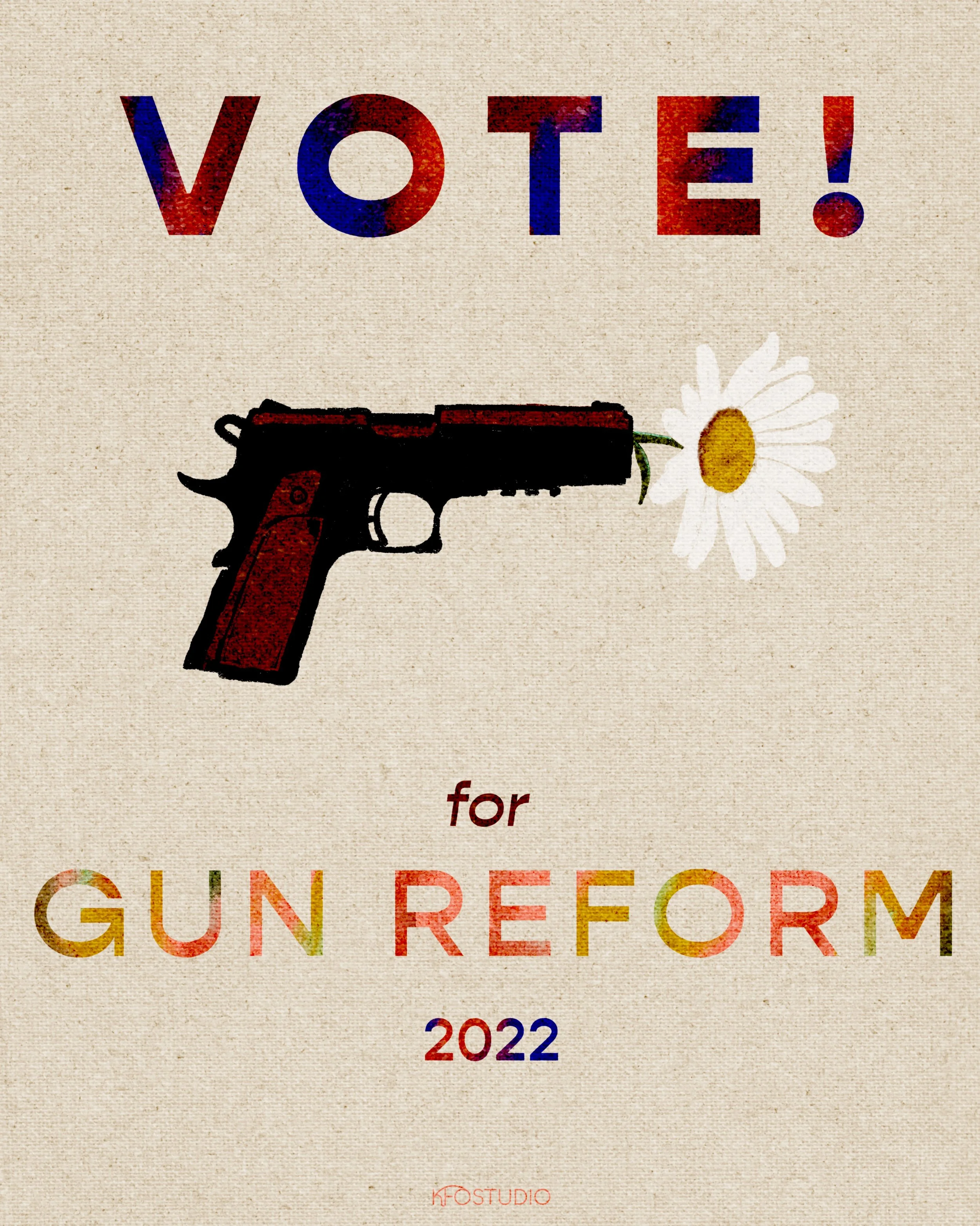 Vote for gun reform illustration poster