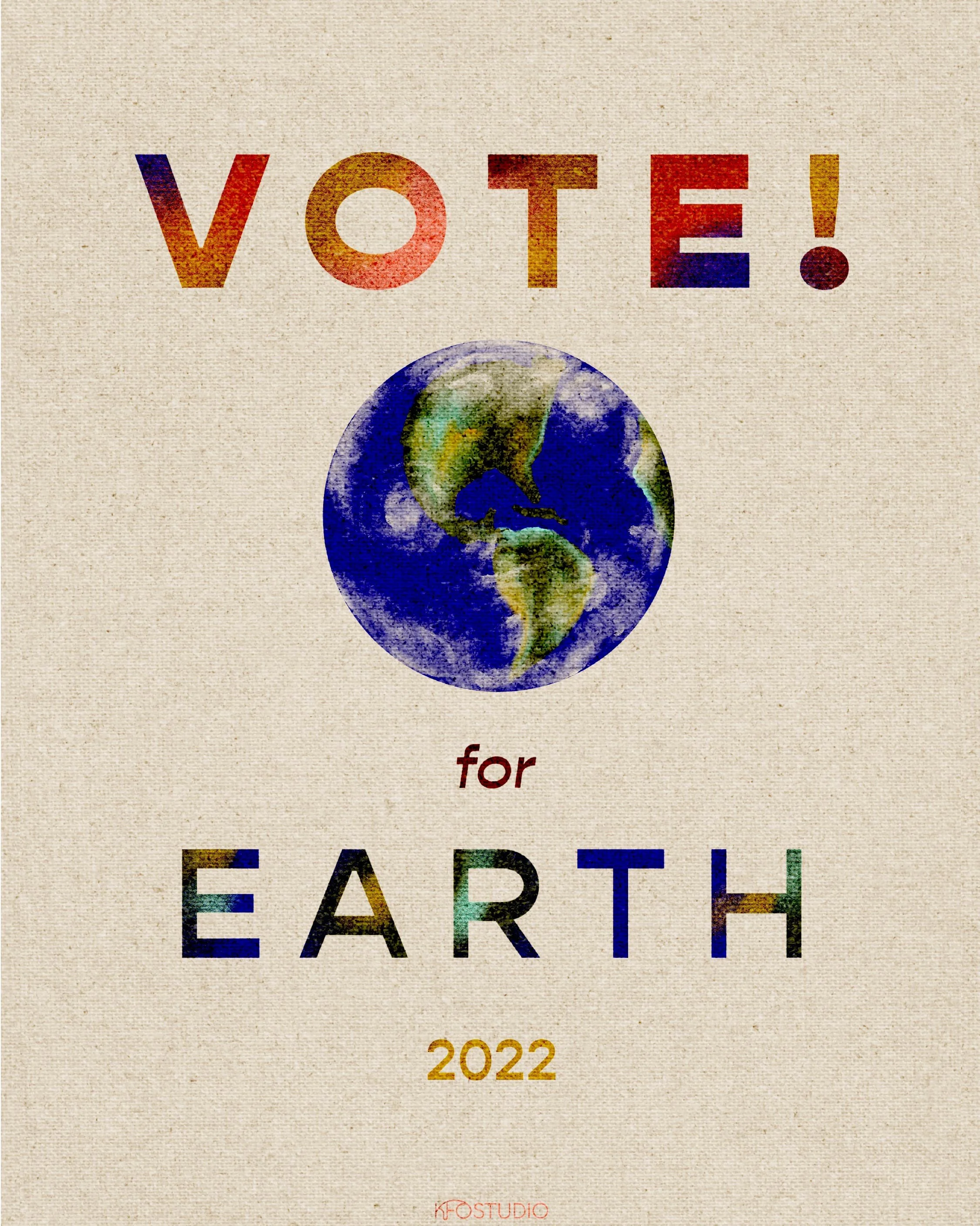 Vote for Earth climate change illustration poster