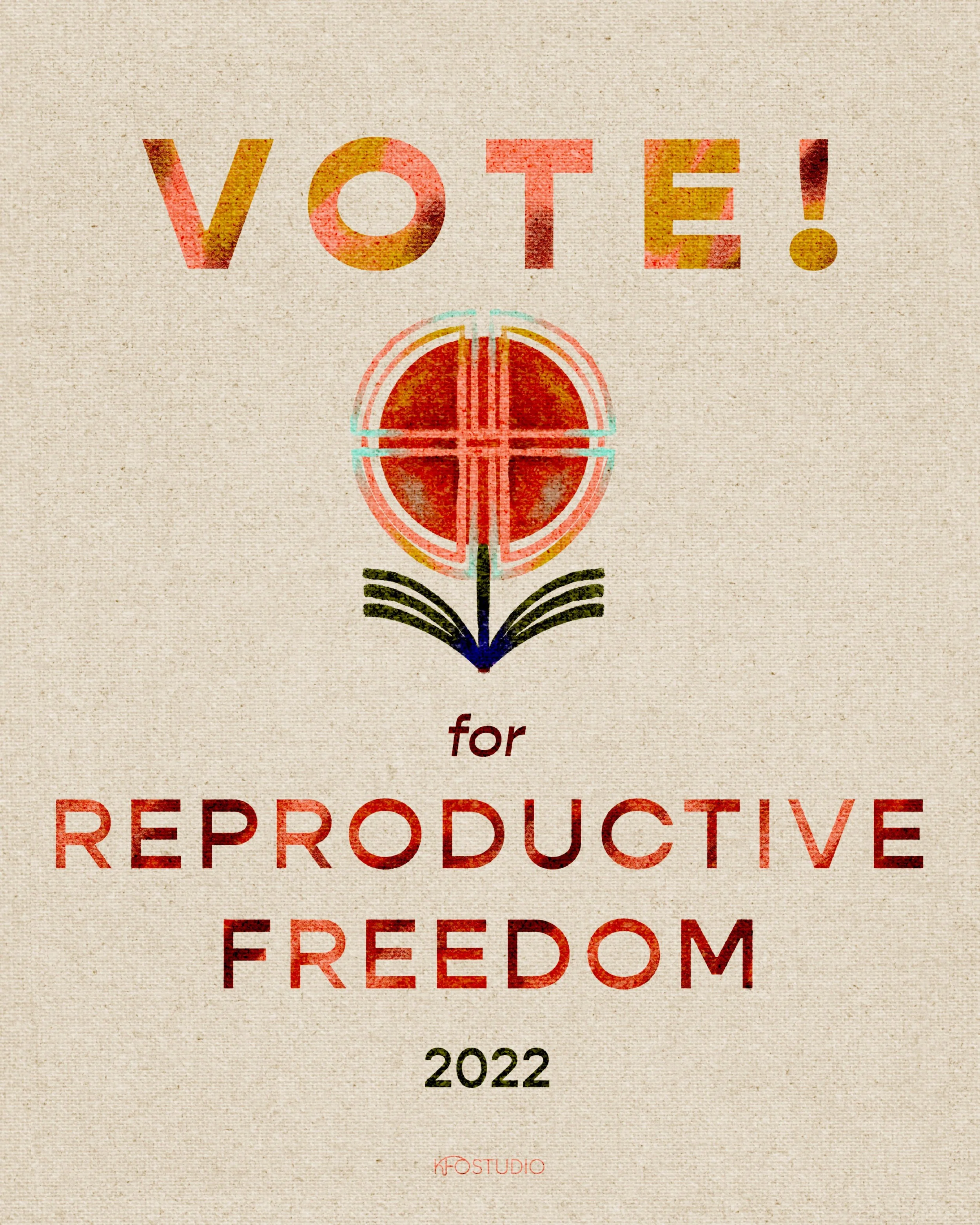Vote for reproductive freedom illustration poster, 2022