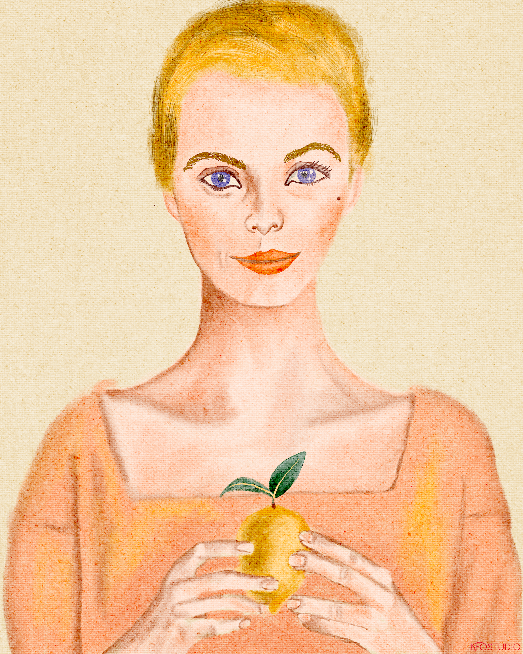 Illustrated portrait of Jean Seberg
