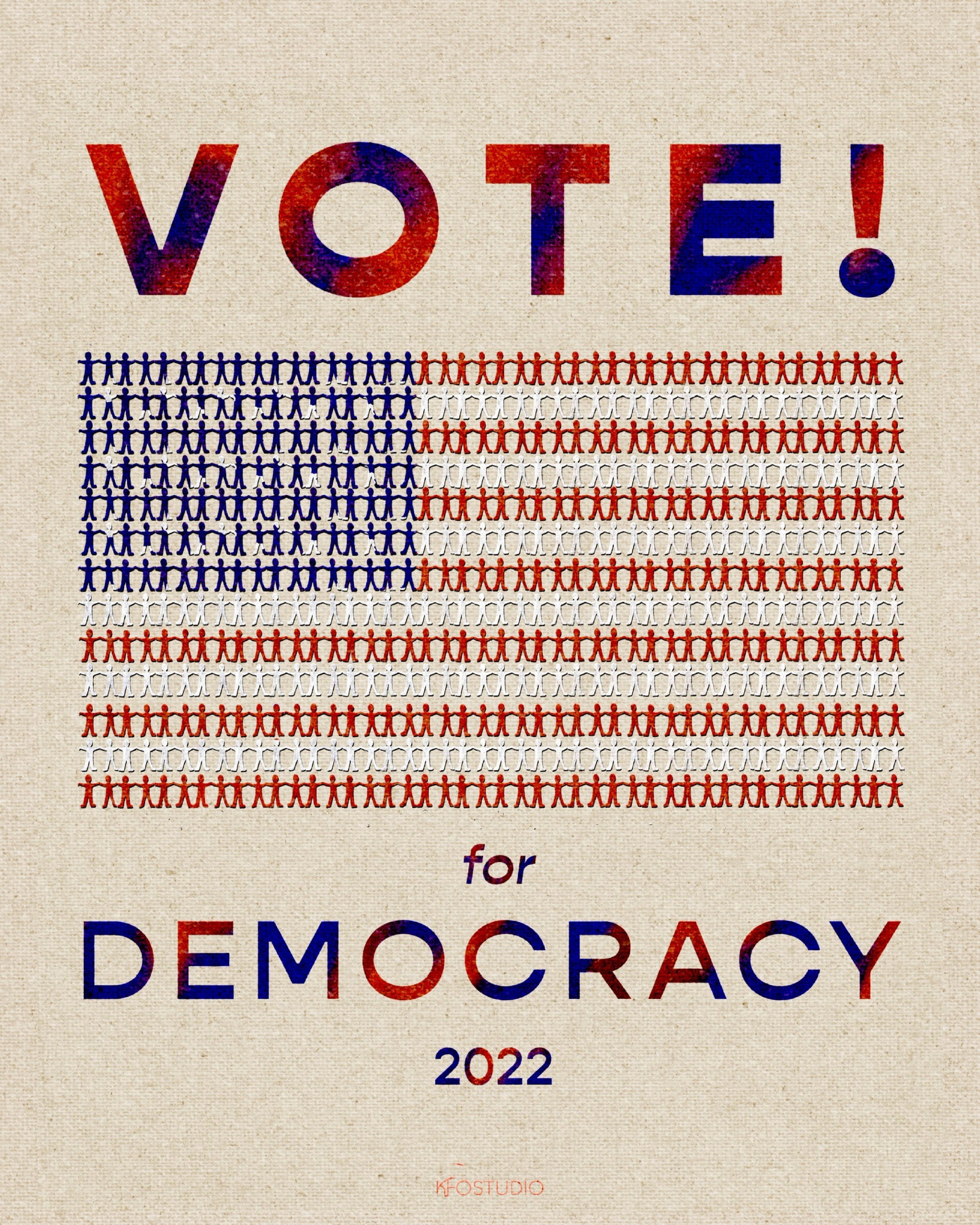 Vote for democracy illustration poster, 2022