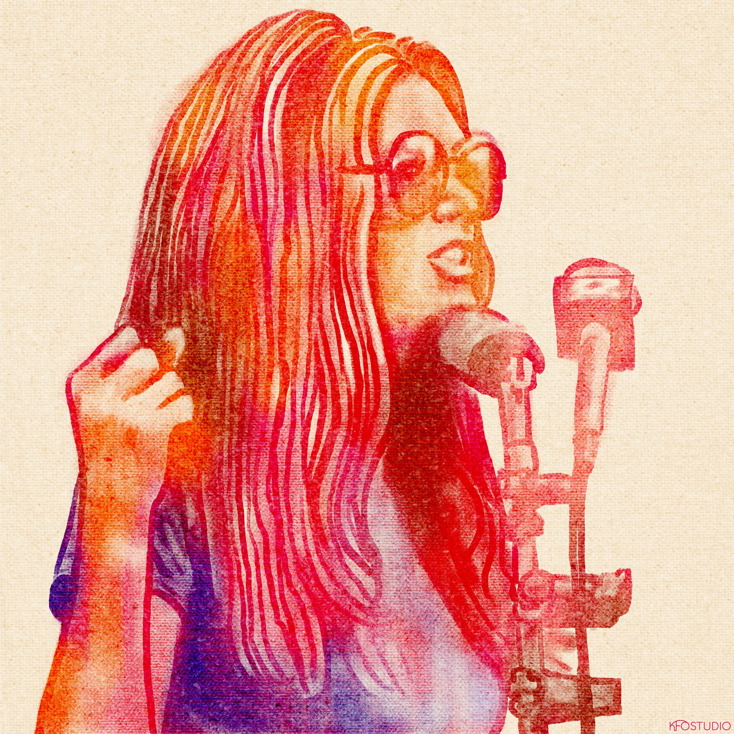 Illustrated portrait of Gloria Steinem