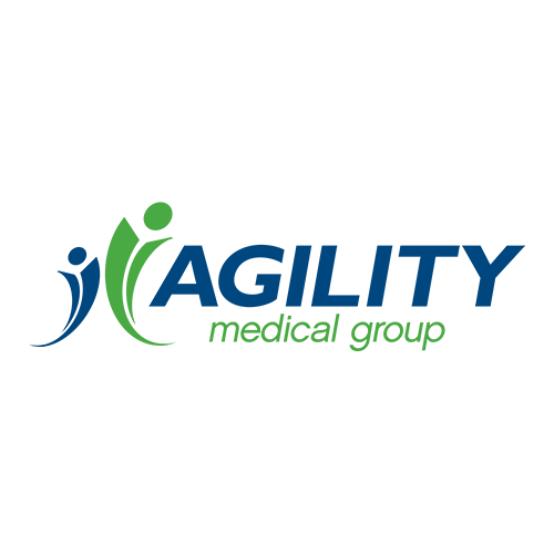 AGILITY Medical Group logo with stylized human figures in blue and green, and text in blue and green.