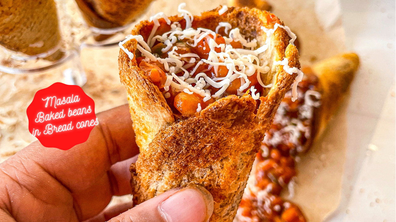 Masala Baked Beans in Bread Cones — The Global Vegetarian