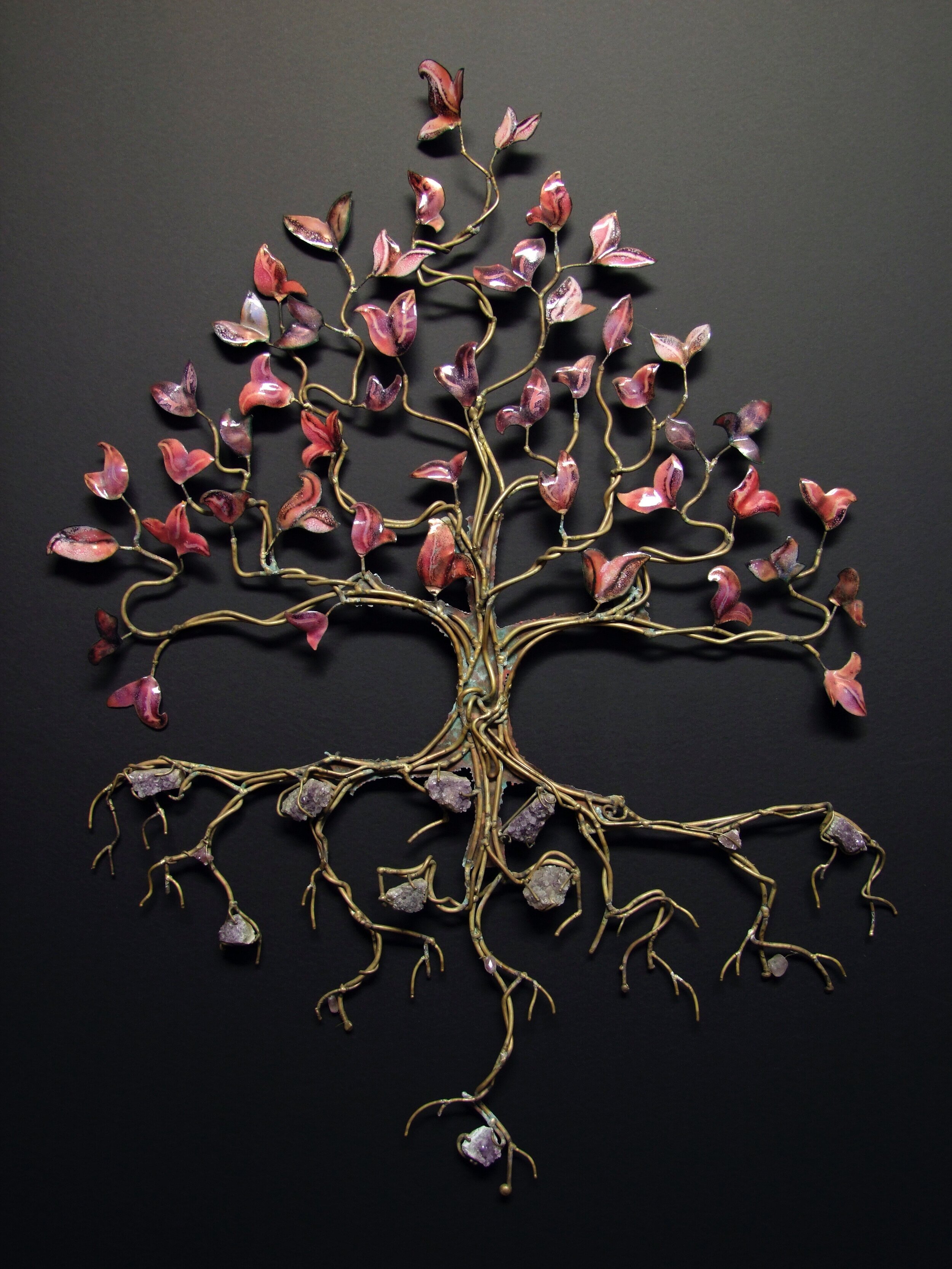 Purple Leaves
Bronze, Glass Enamel over Copper, Amythyst
-Sold