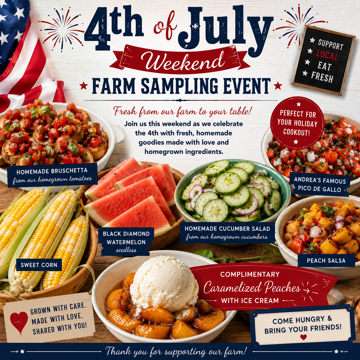 4th of July Weekend Farm Sampling Event