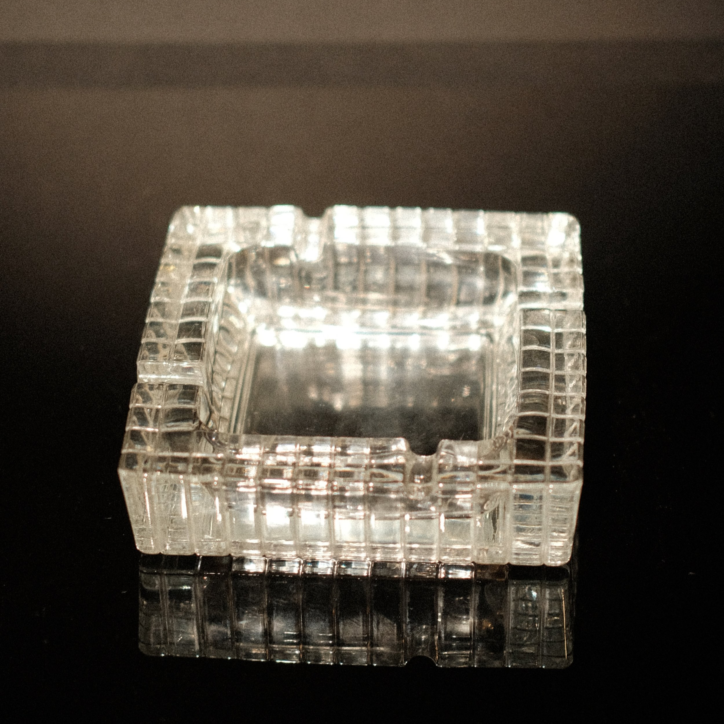 vintage cubed glass ashtray