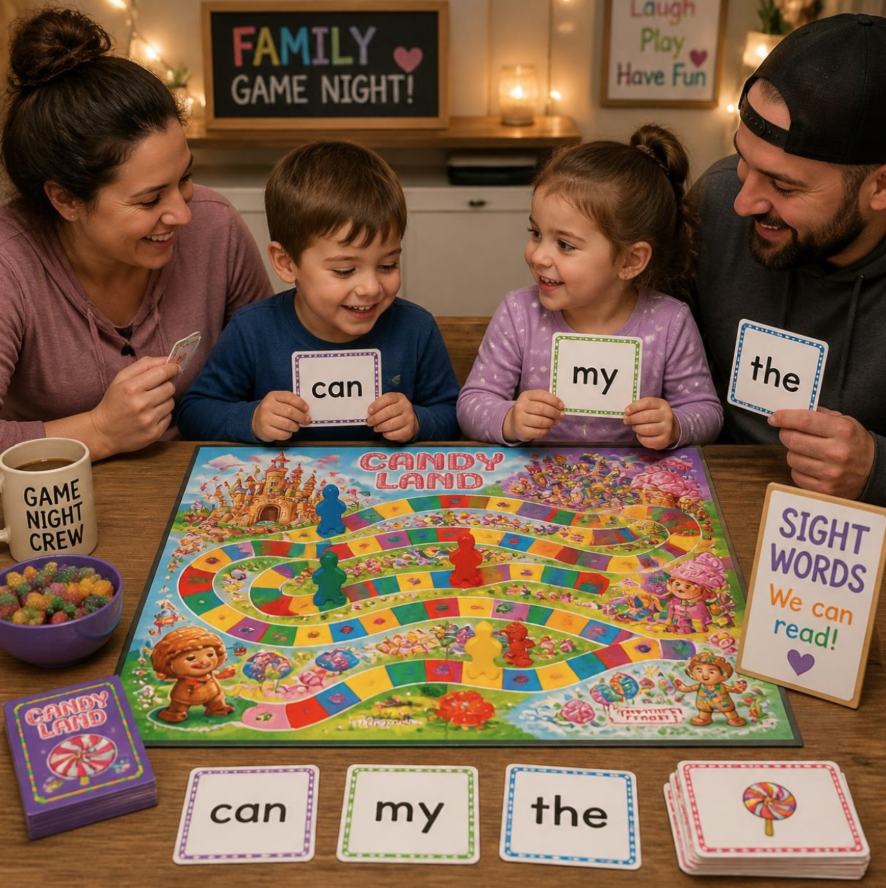 Cozy Family Game Night:        Adding a Little Reading to the Fun