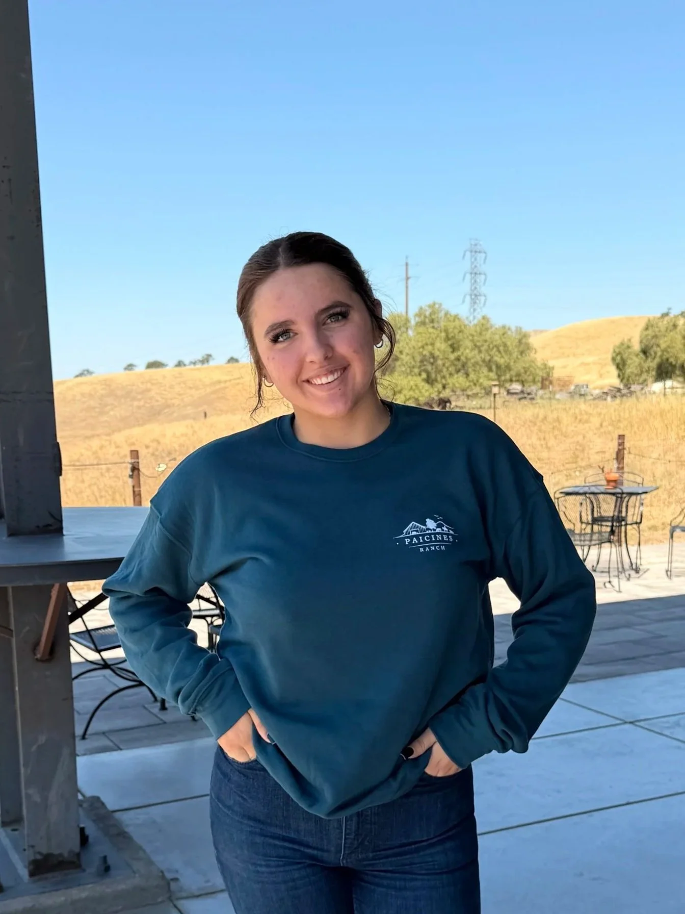 Merchandise Paicines Ranch Peacock Green Crewneck Sweatshirt